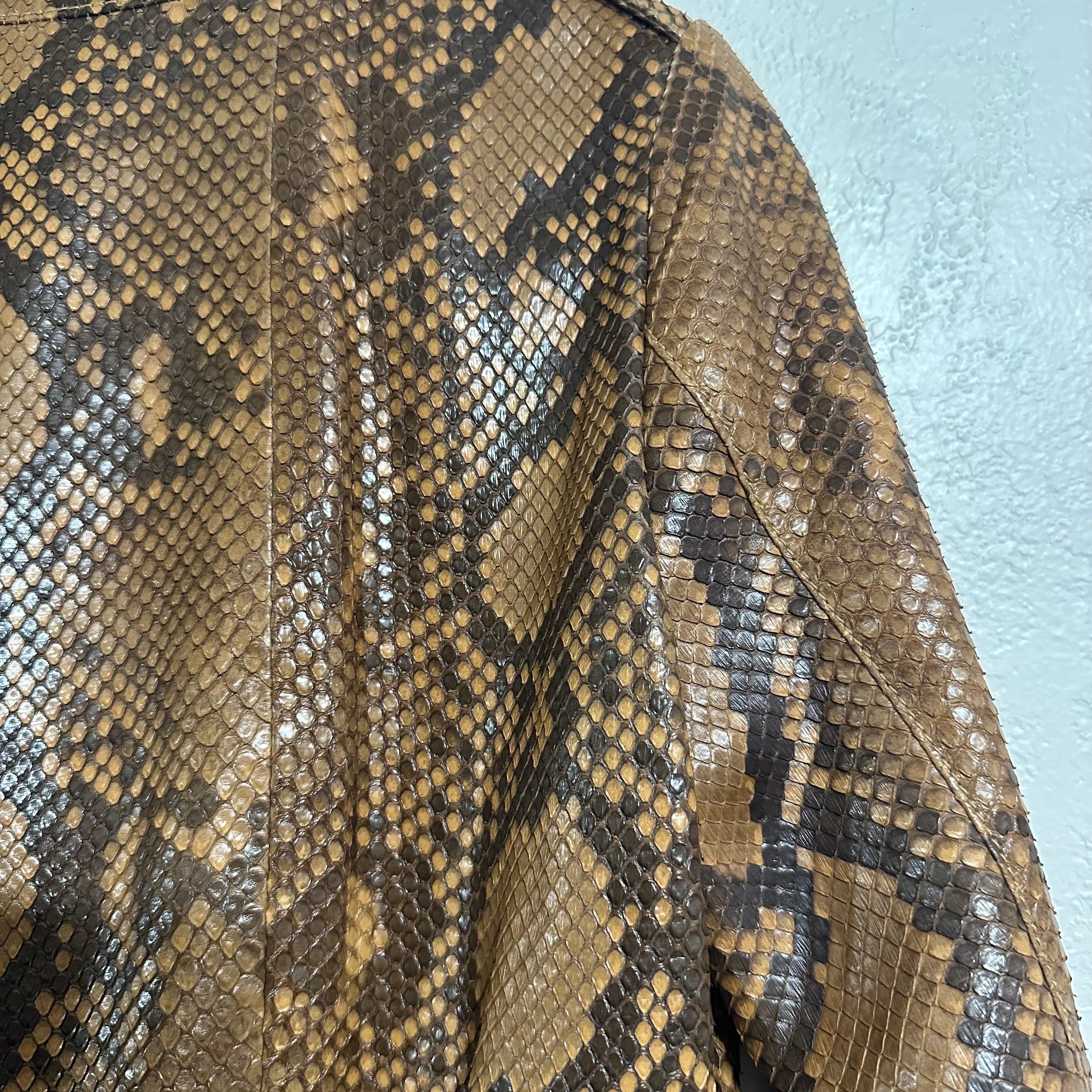 Rare Saint Laurent Paris Python Leather Belted Pl… - image 5