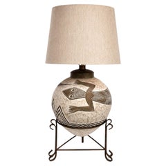 Lámpara de mesa «Rare Salamander» de Casual Lamps of California, con pie de hierro, sin usar