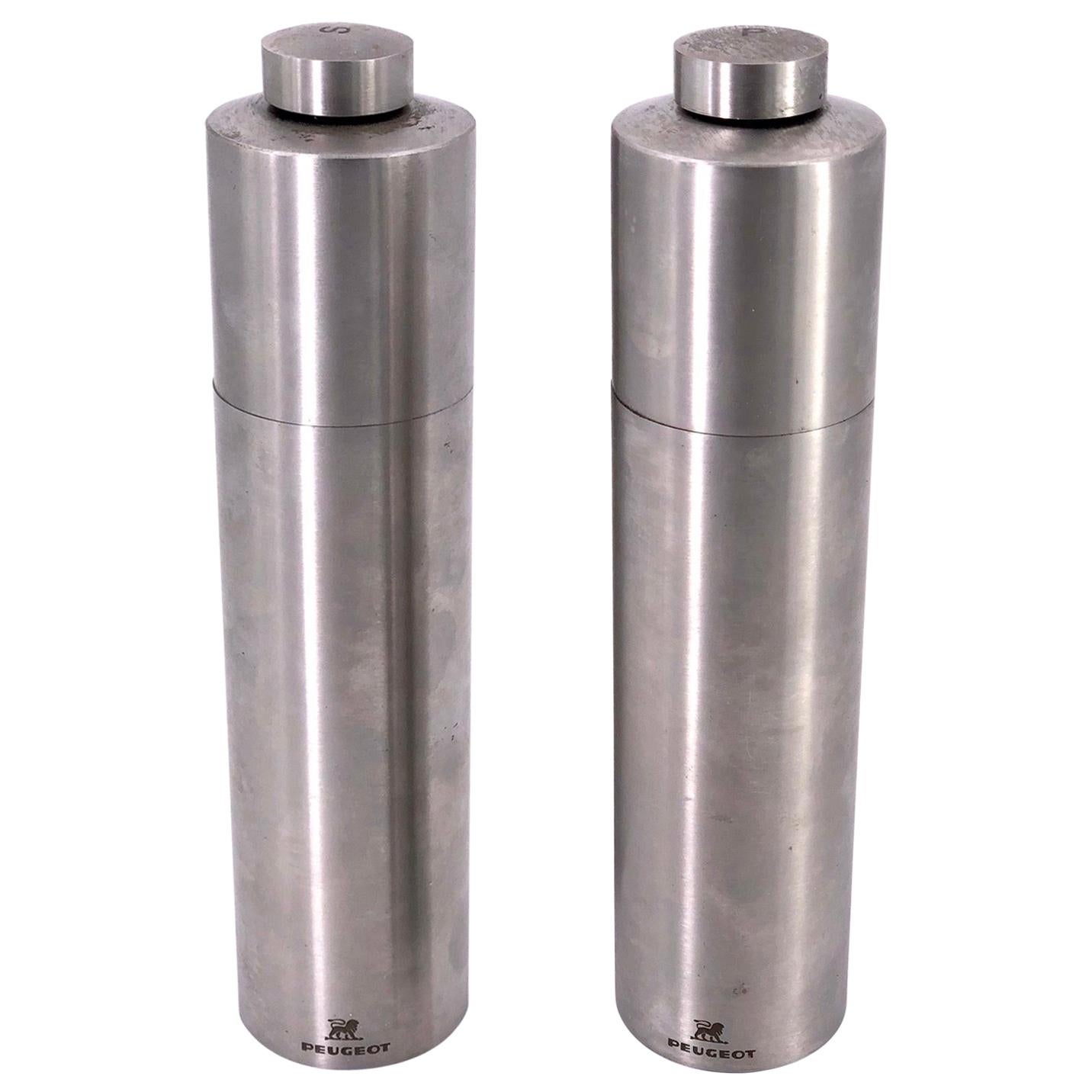 Rare Salt and Pepper Grinder Stainless Steel by Peugeot France at 1stDibs