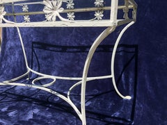 Rare Salterini Patio Dining Table Wrought Iron with Aramaic Egyptian Palmettes