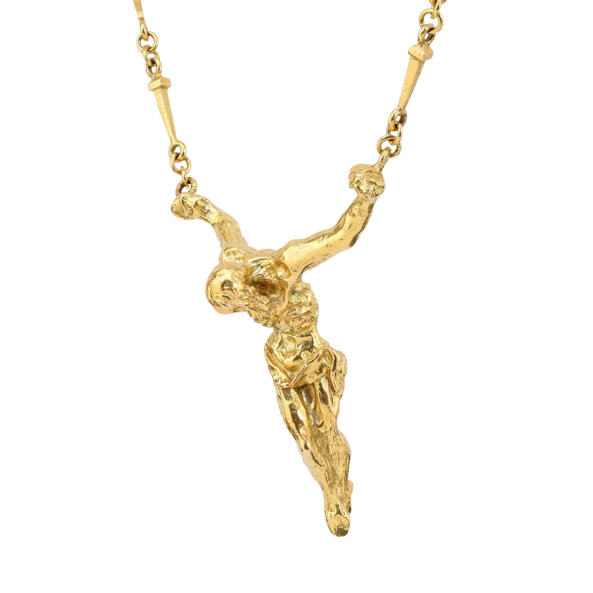 Seltener Salvador Dalí 18k Gold Cristo de San Juan de la Cruz Satz (Moderne)