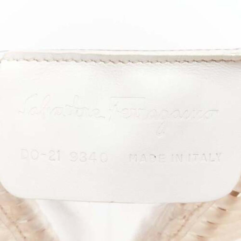 rare SALVATORE FERRAGAMO Vintage Gancini clear vinyl cords metal bag For Sale 5