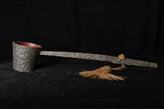 Rare Samurai Hishaku (Mounted Water Dipper) with Raden Inlay, Edo Period
