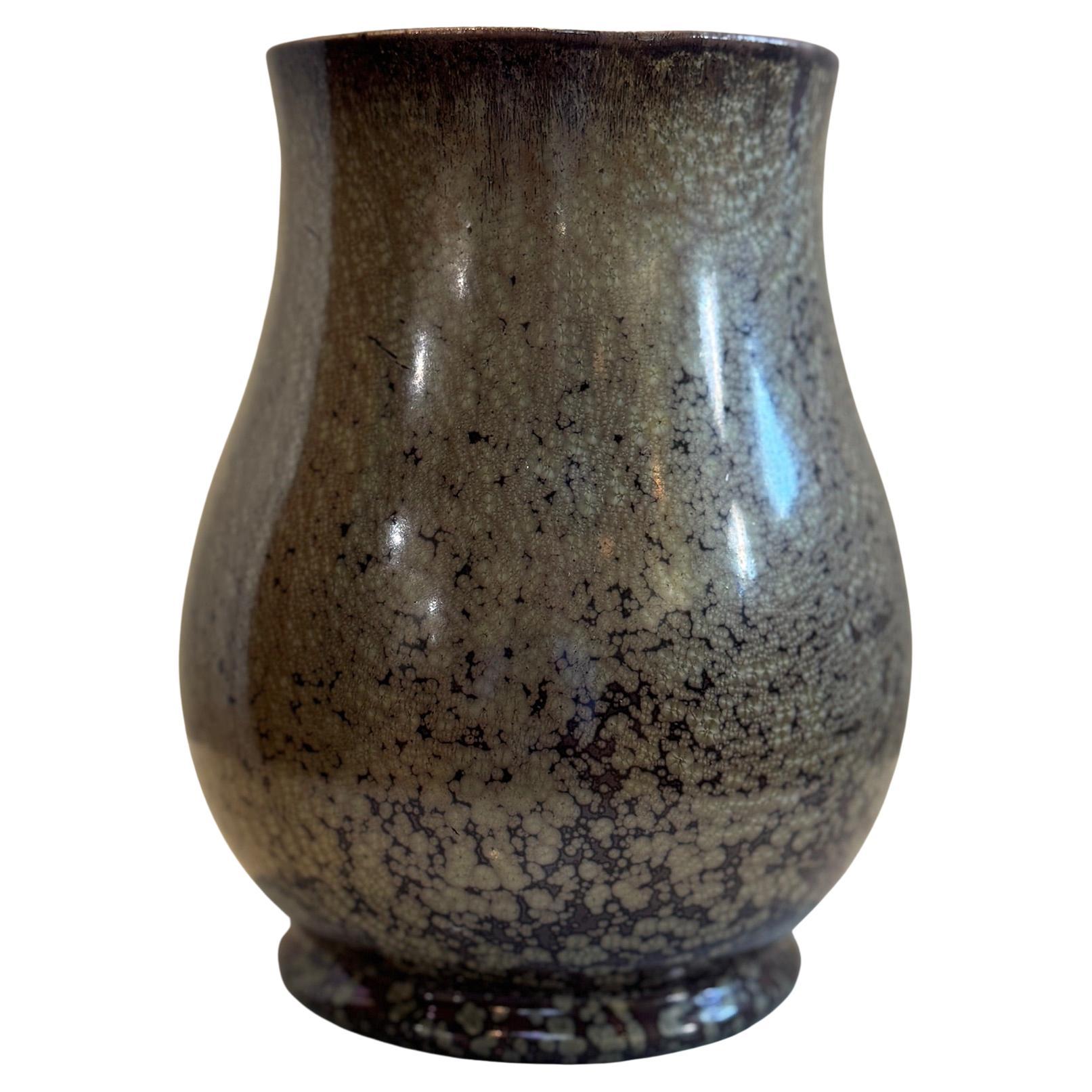 Rare Sarreguemines Crystalline Glaze Vase – Vintage French Art