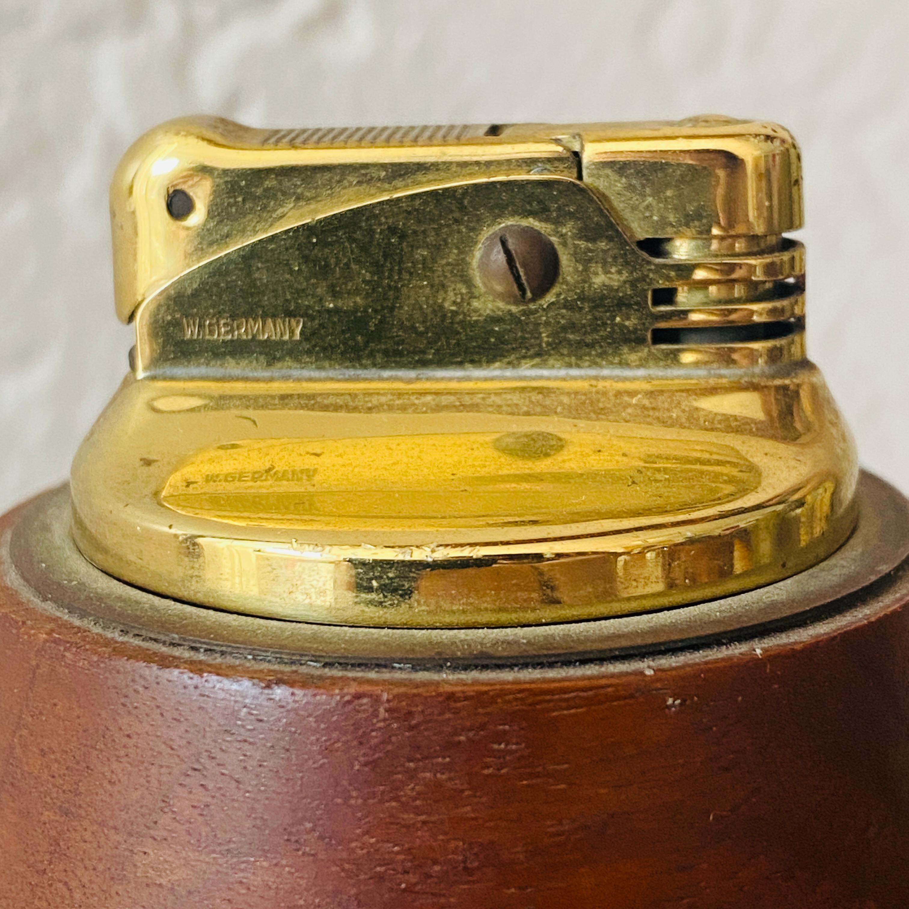 American Rare Sascha Brastoff Walnut and Enamel Lighter For Sale