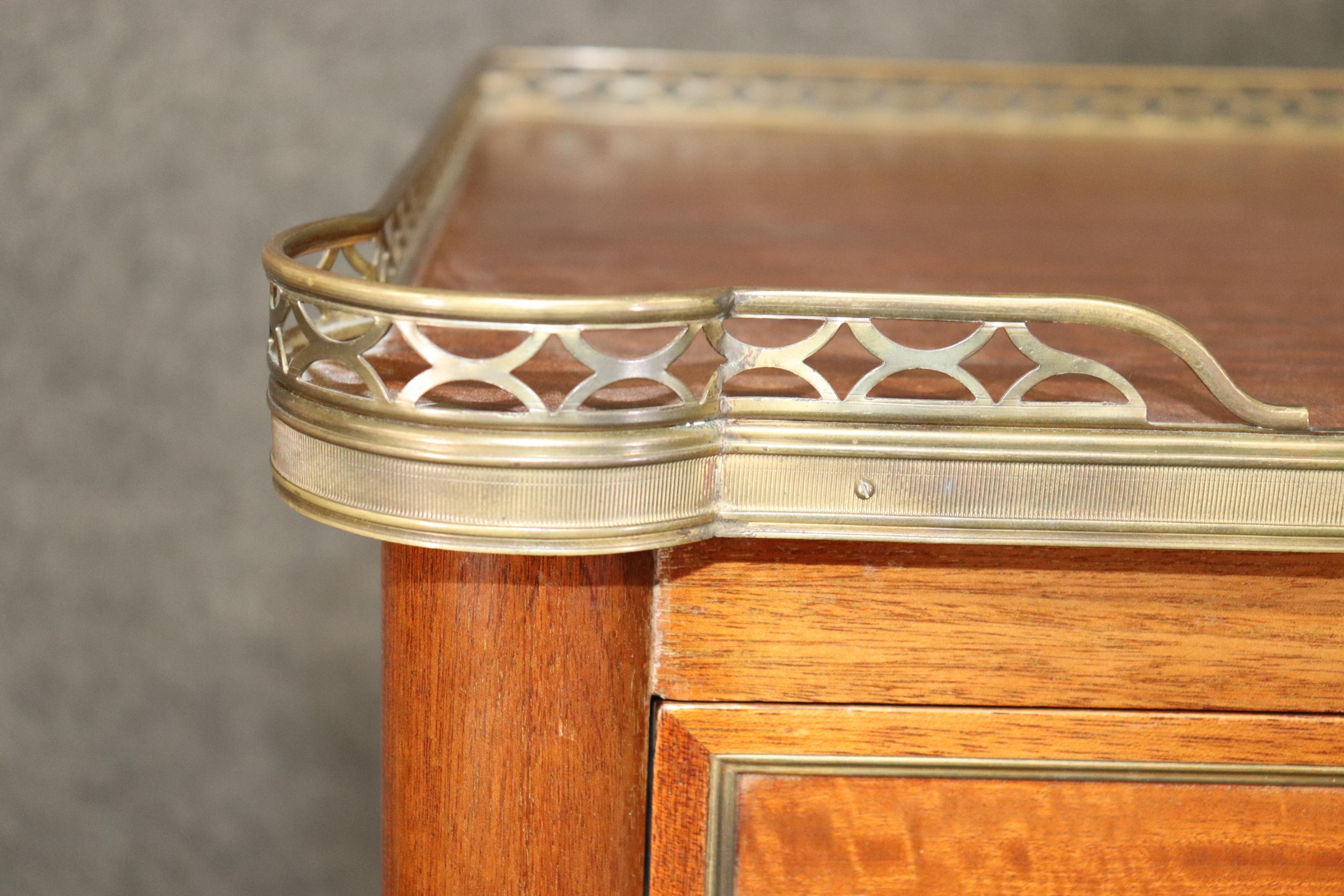 Rare Satinwood French-Made Directoire Brass Trimmed Semanier Dresser  1