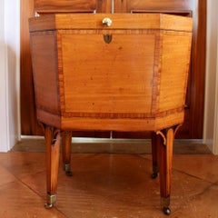 Satinwood George III Marquetry Cellarette of Octagonal Form
