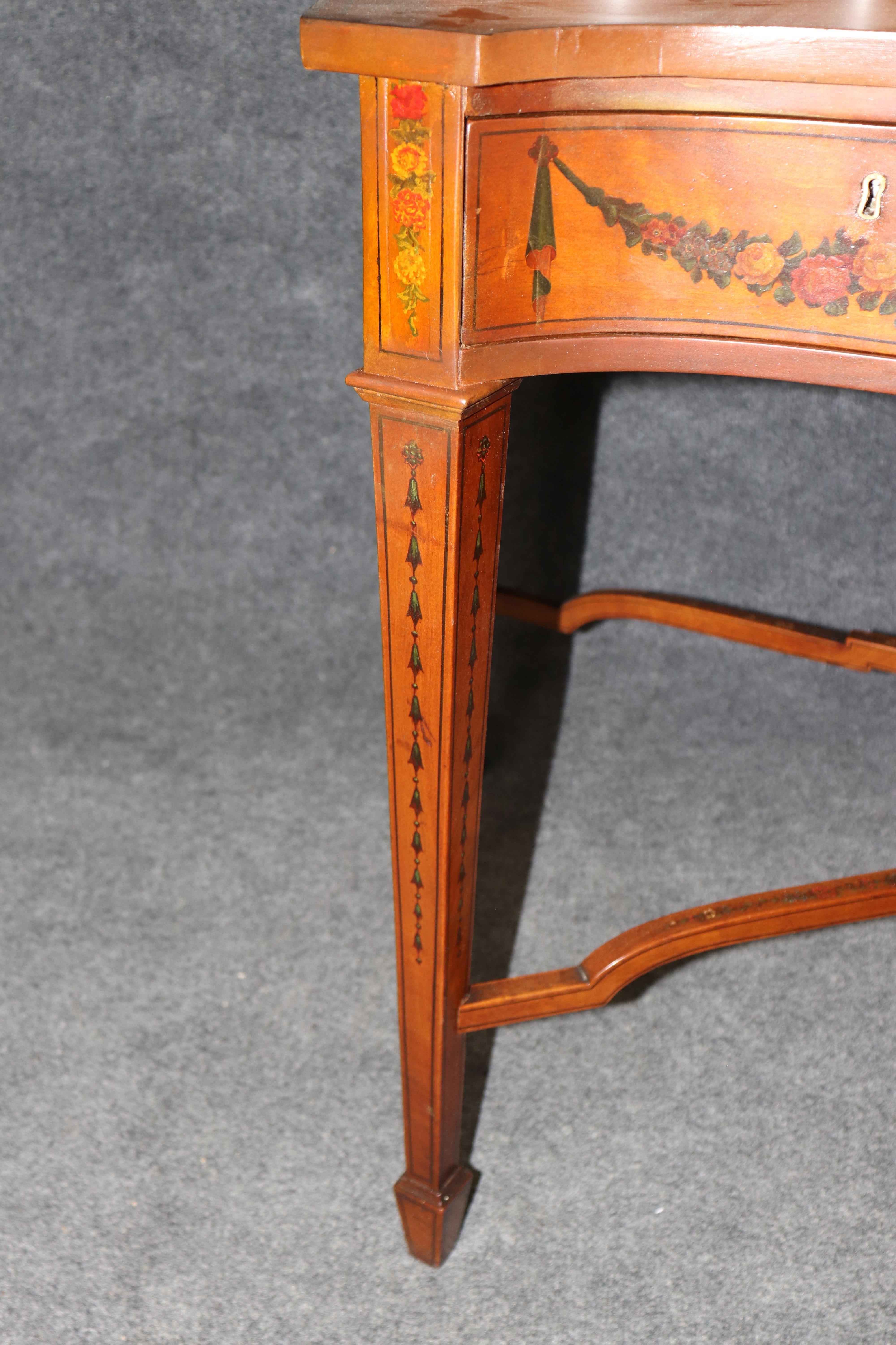 Raro Vanity da donna in stile Adams decorato con vernice in legno di raso, circa 1890 in vendita 5