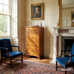 Rare Satinwood Wellington Chest of drawers
