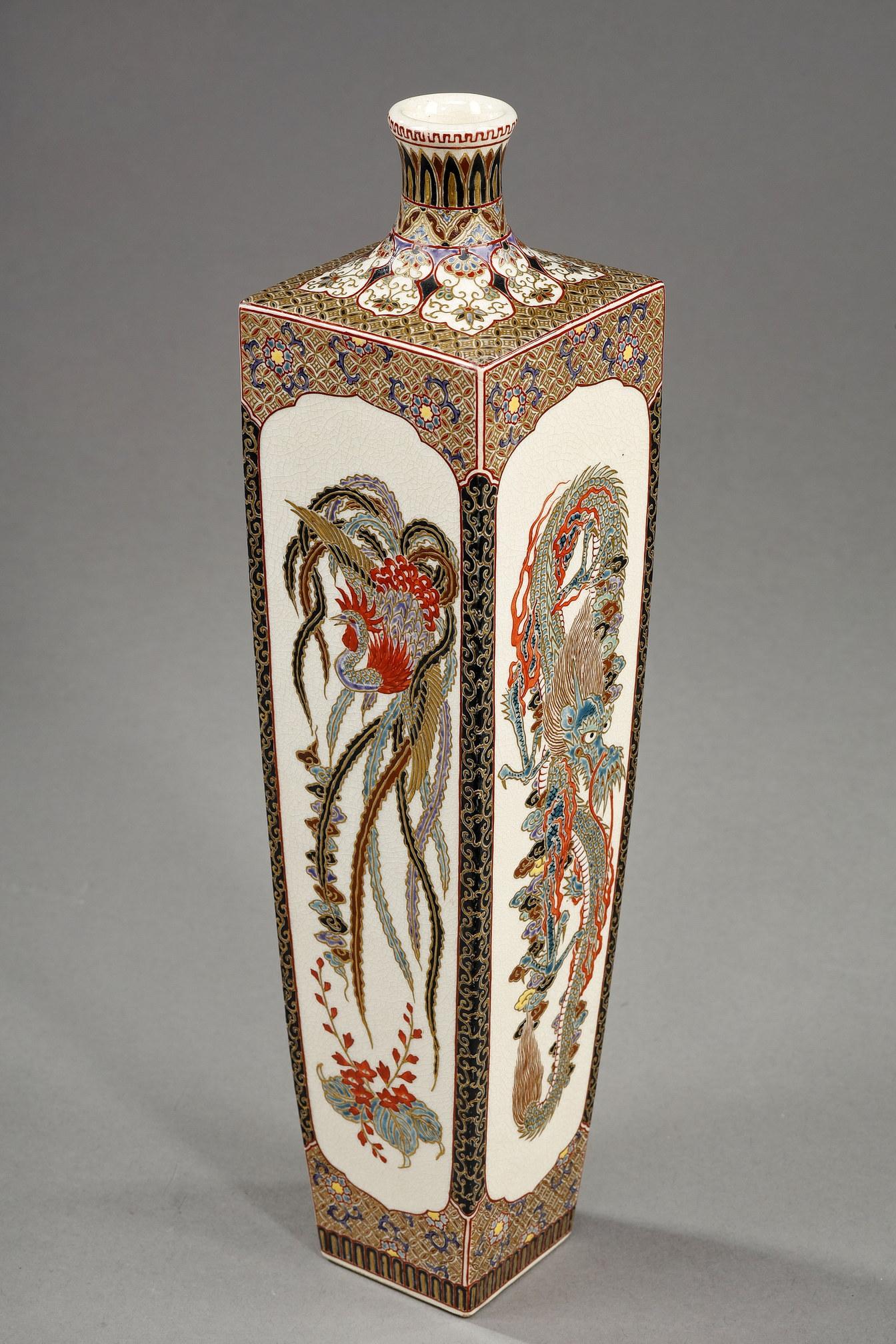 Rare satsuma vase from the Meiji Period, Japan  In Good Condition In Paris, FR