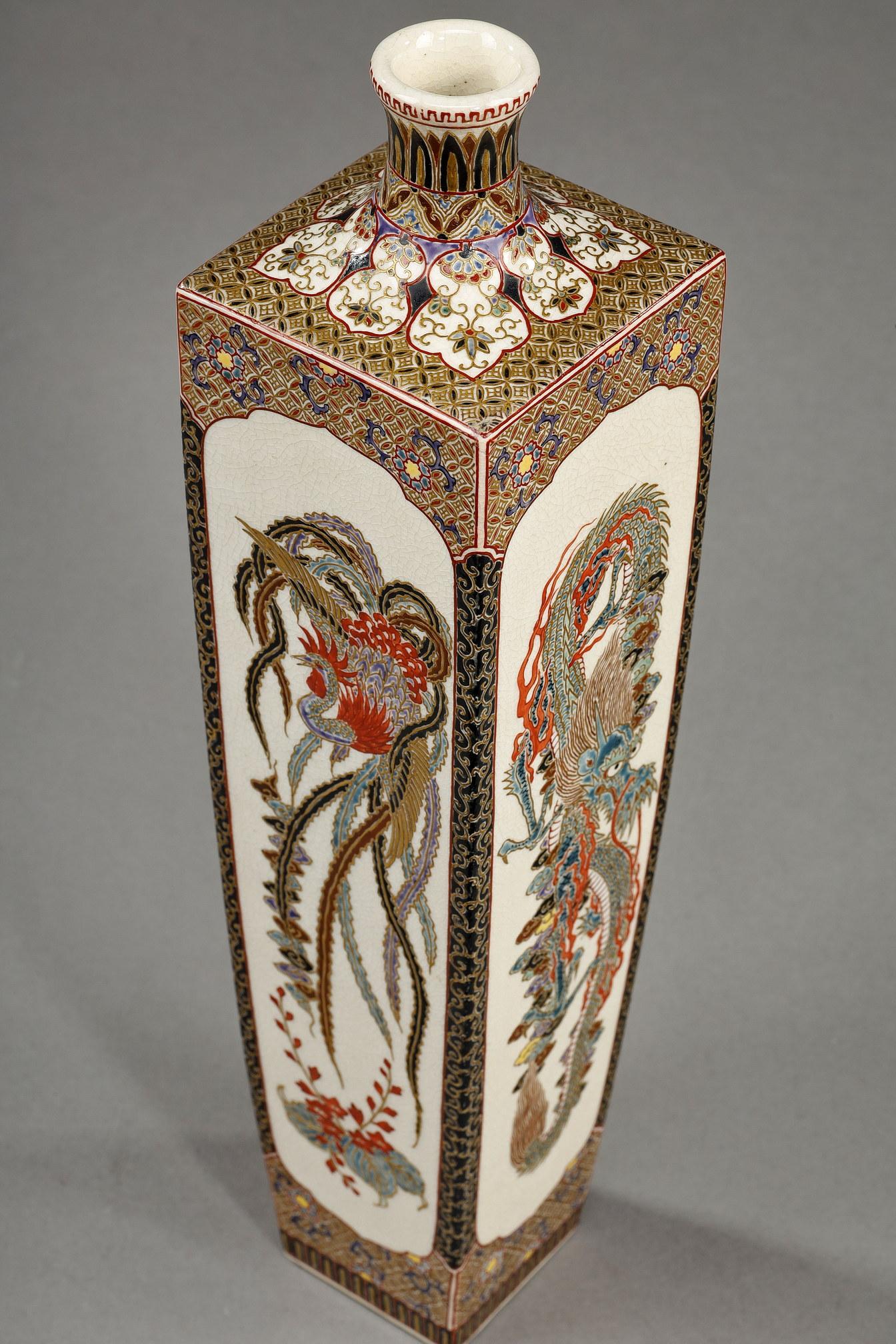 Fin du XIXe siècle Rare vase satsuma de la période Meiji, Japon 