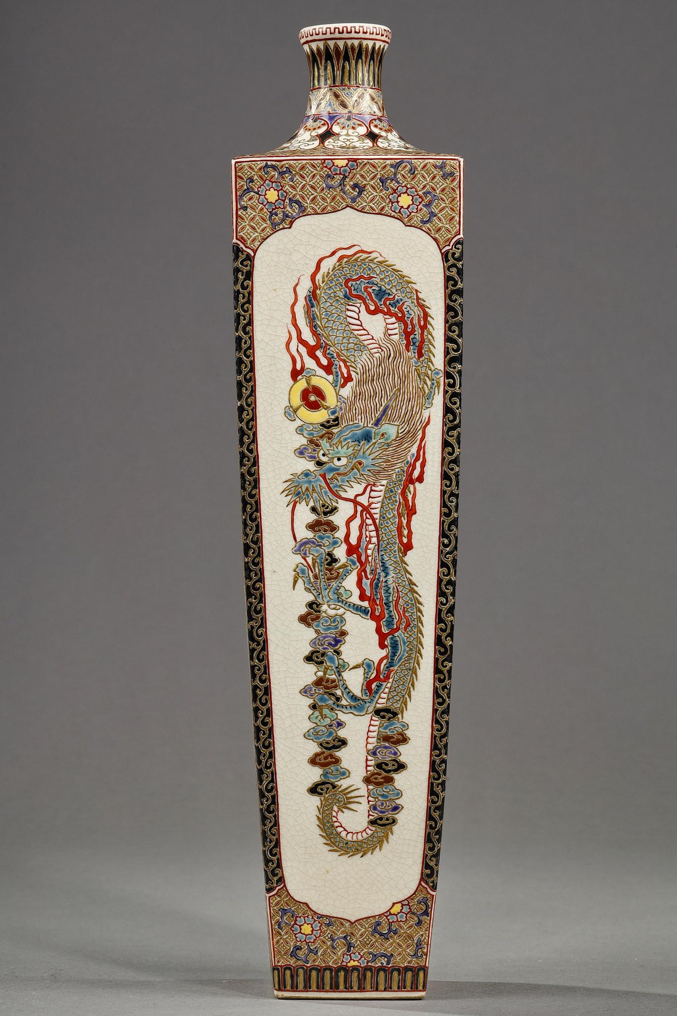 Rare vase satsuma de la période Meiji, Japon  2