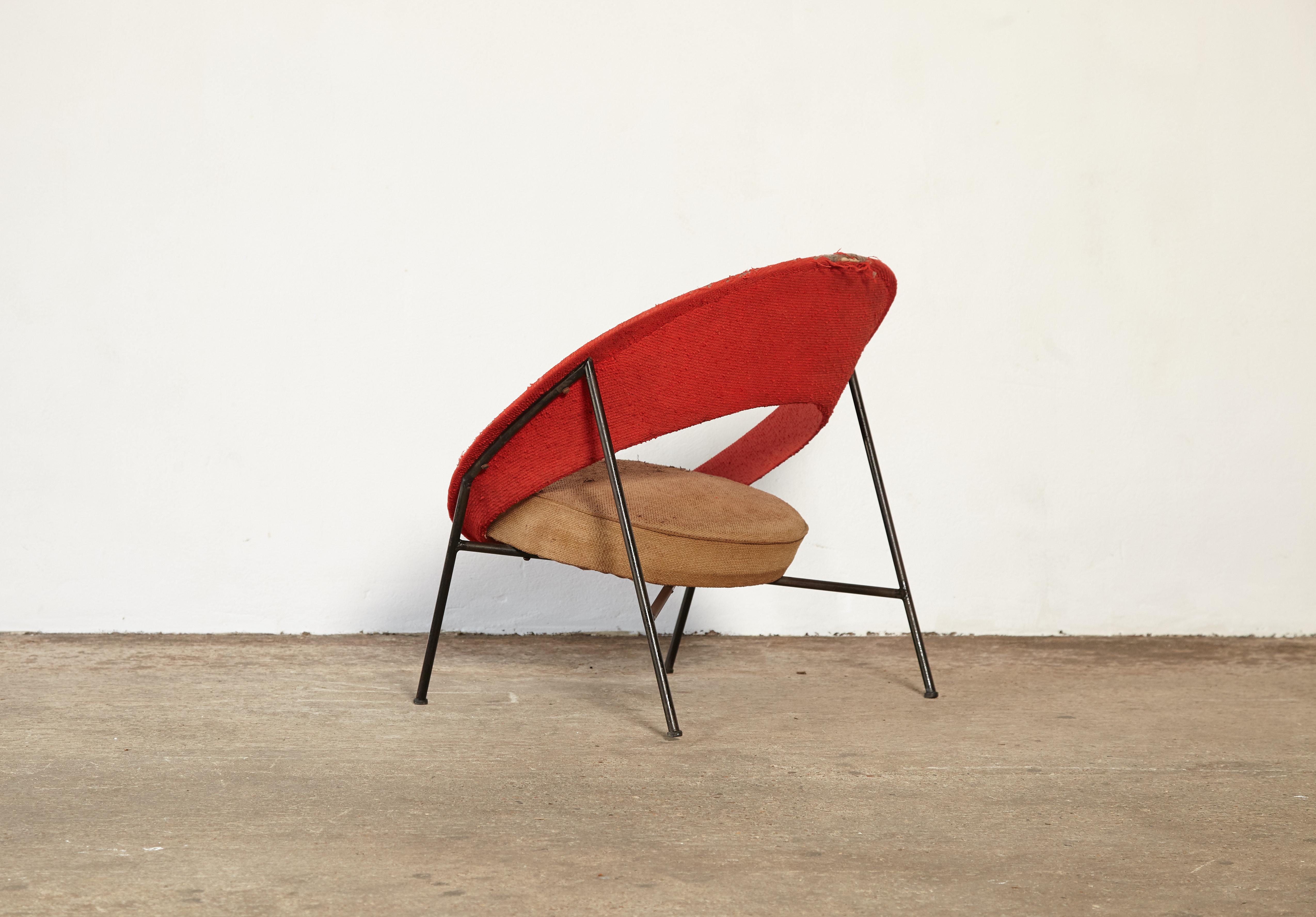 Mid-20th Century Rare Saturne Armchair by Genevieve Dangles and Christian Defrance, France, 1950s