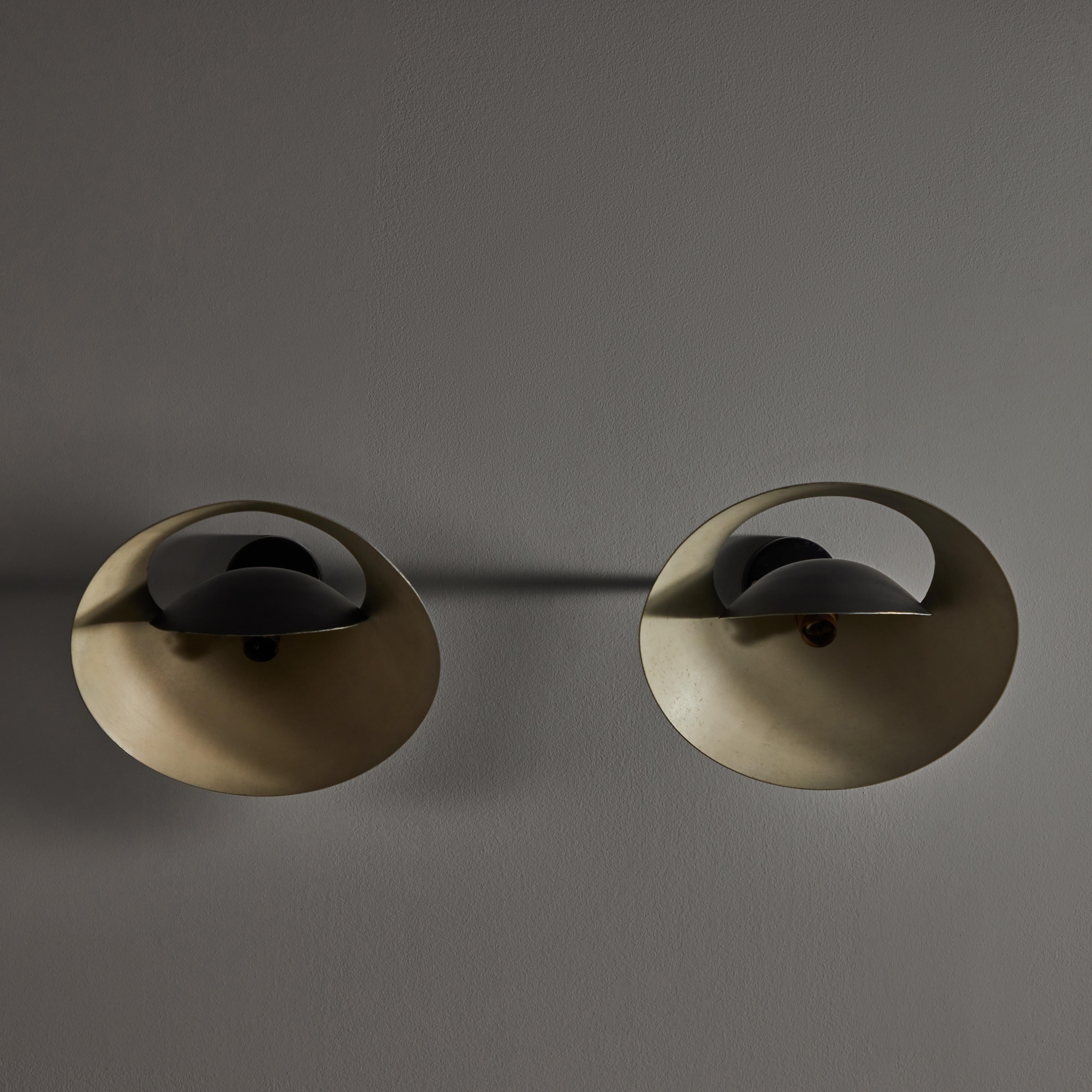 French Rare Saturne Sconces by Serge Mouille For Sale
