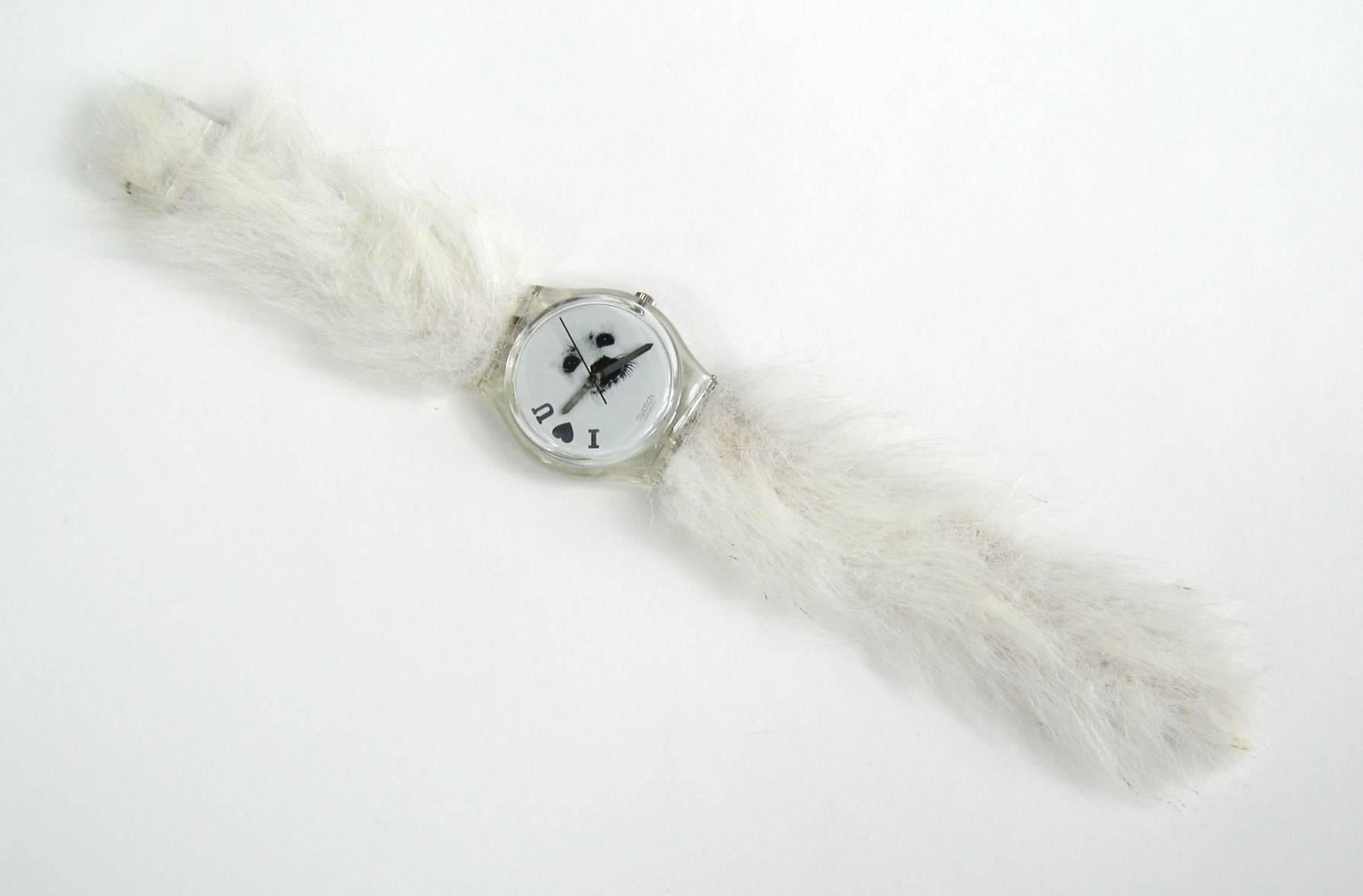 This is a rare collectible Swatch Watch called Frozen Tears Save the seals. It is a prototype. It is no longer available and very hard to find. It is a very unique Swatch that no one has. It is a Prototype. New never worn. Many more swatch watches