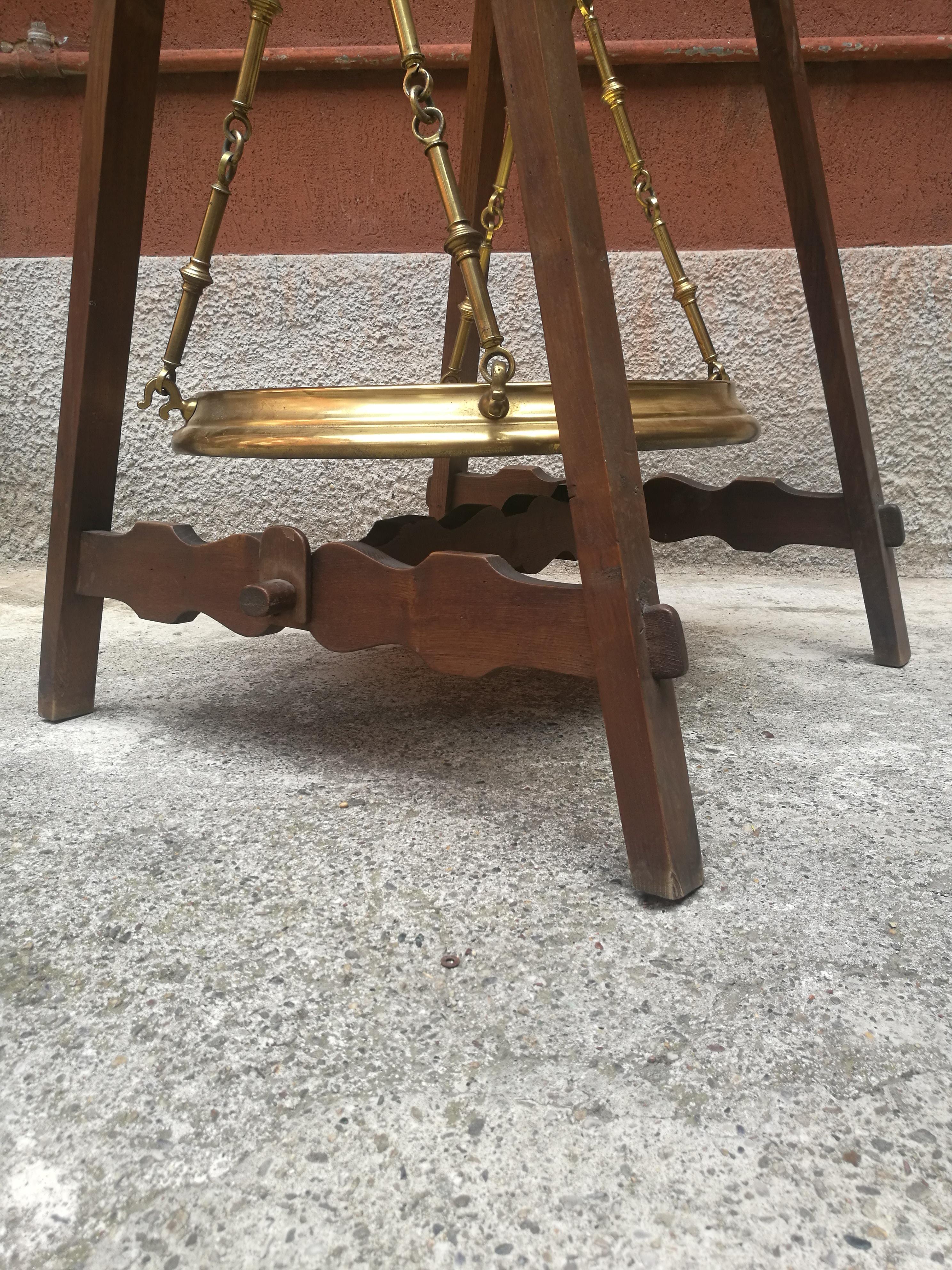 European Rare Scale in Wood and Brass from Early 1900