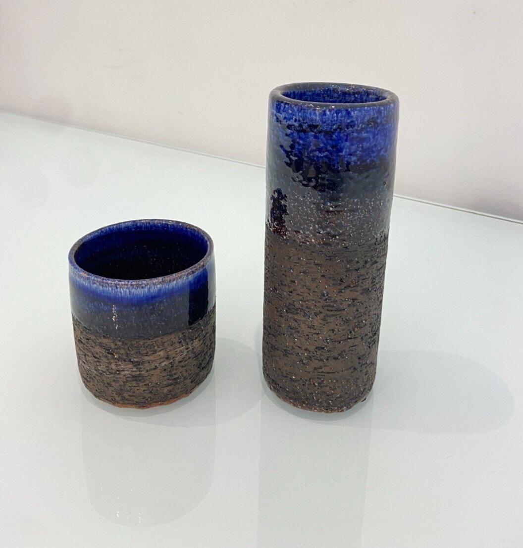 Mid-Century moderno Raro vaso scandinavo in ceramica di Gustav & Ulla Kraitz, anni '70 in vendita
