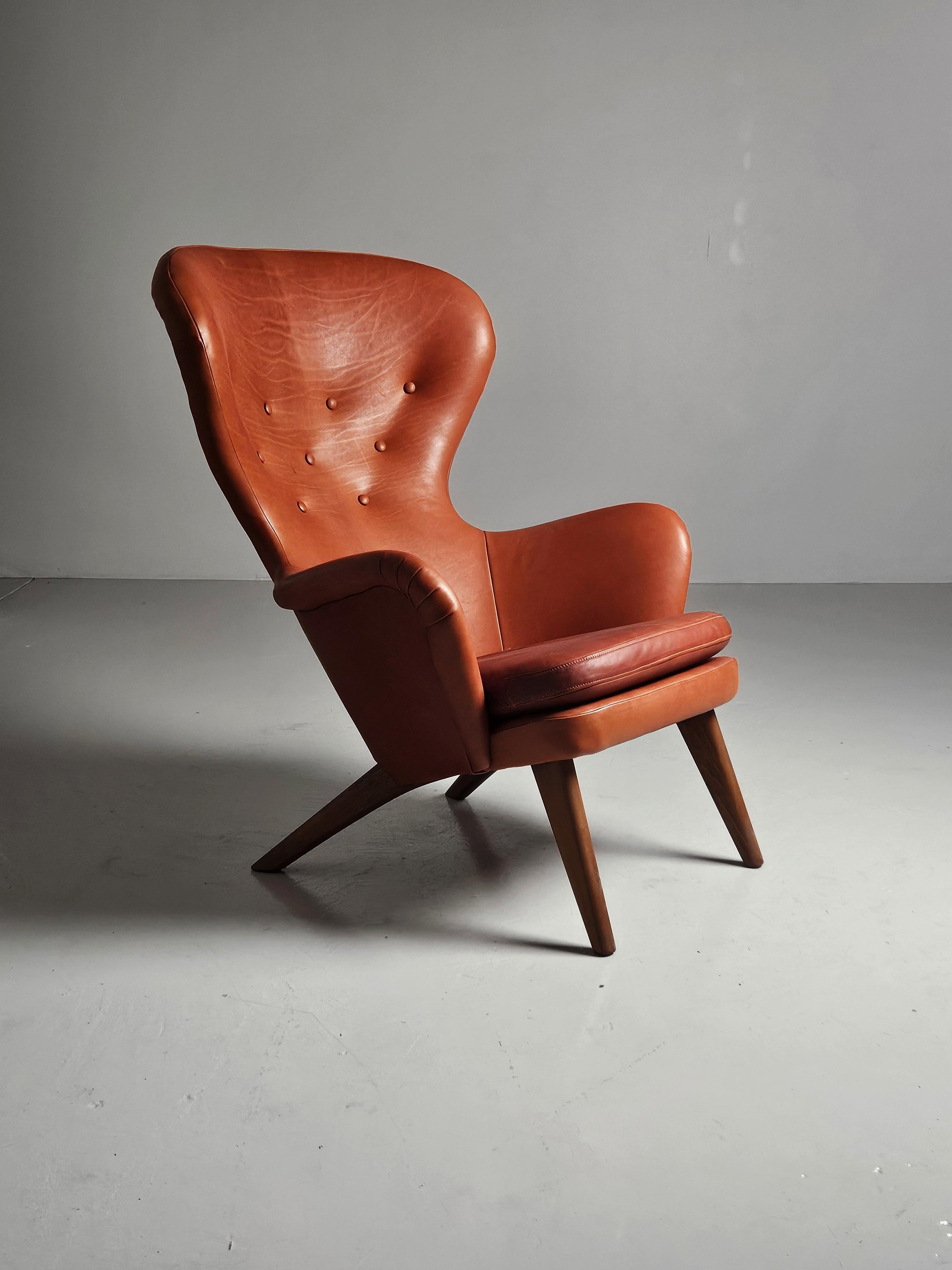 Scandinavian Modern Rare Scandinavian lounge chair 'Siesta' by Gustaf Hiort af Ornäs, Finland, 1950s For Sale