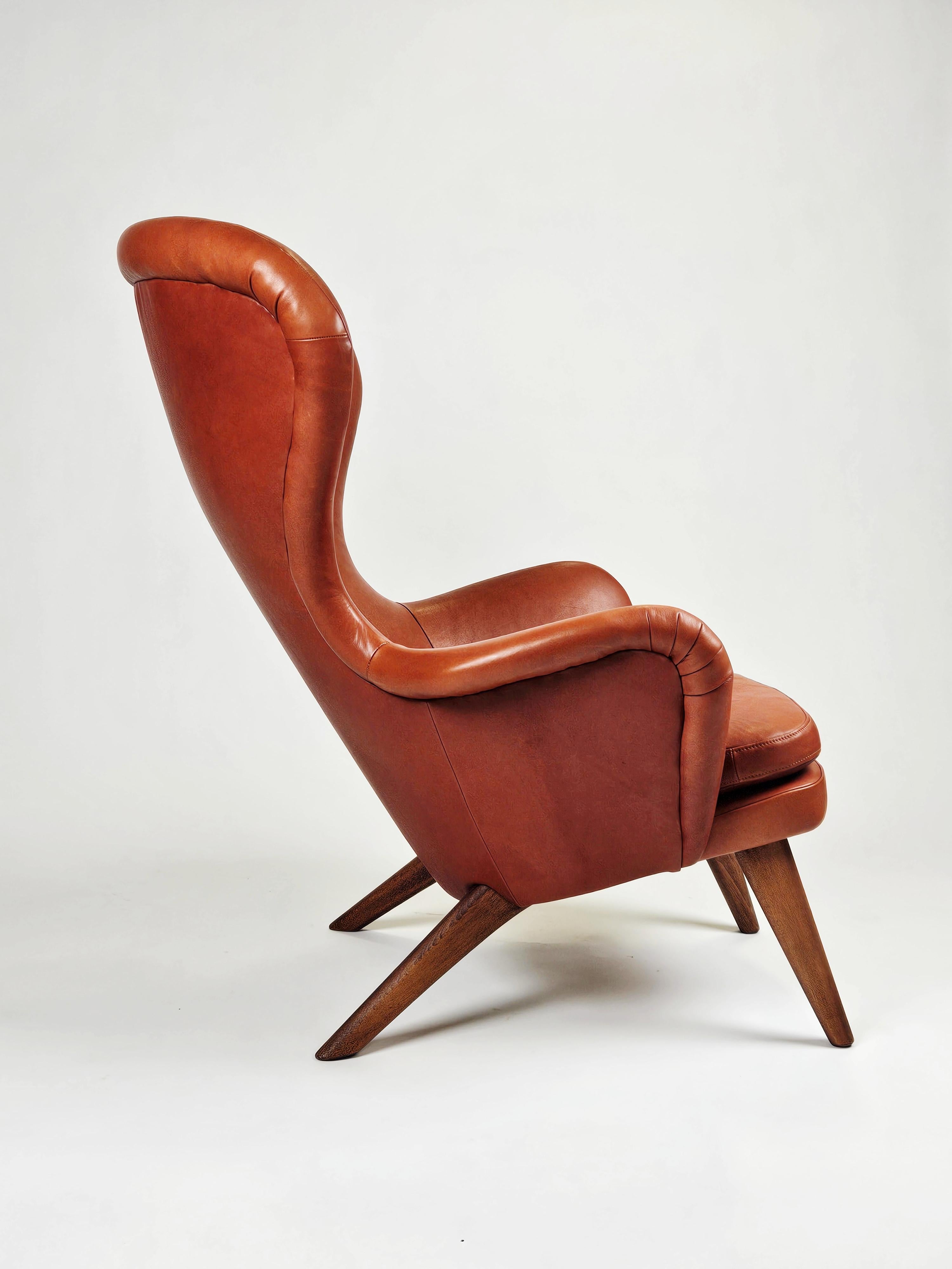 Rare Scandinavian lounge chair 'Siesta' by Gustaf Hiort af Ornäs, Finland, 1950s In Good Condition For Sale In Eskilstuna, SE