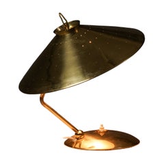 Lampe de table rare en laiton de style « Scandinavian Modern », modèle EV 65, Itsu, années 1950