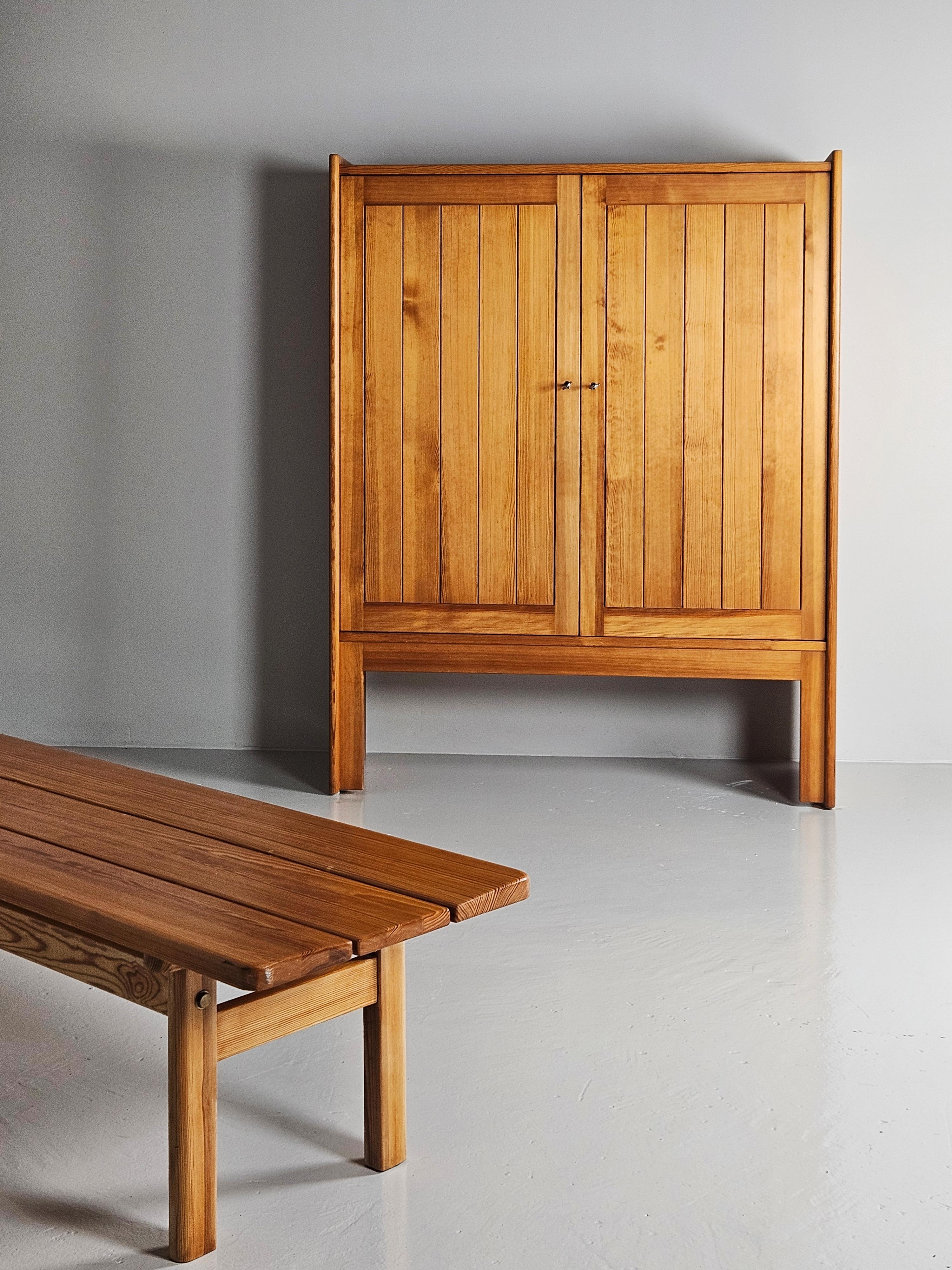 Pine Rare Scandinavian modern tall cabinet by Børge Mogensen, Sweden, 1960s For Sale