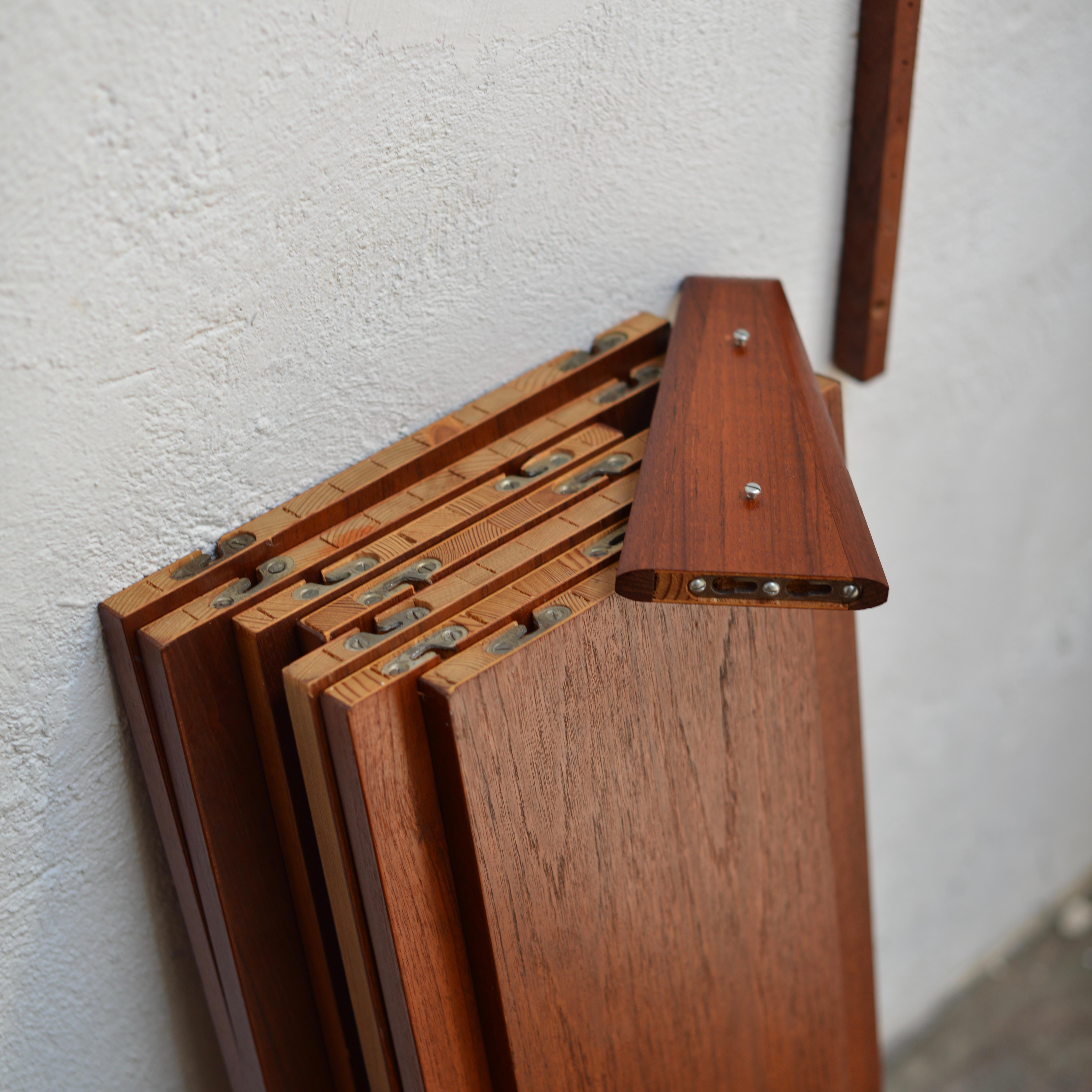 Rare Scandinavian Modern Teak Wall Unit 8