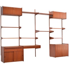 Rare Scandinavian Modern Teak Wall Unit