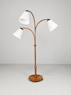 Rare Scandinavian modern three armed floor lamp, Sweden, 1940s