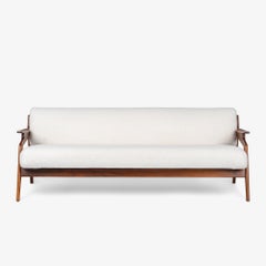 Rare The Modern Scandinavian Settee Walnut by Collection Emond