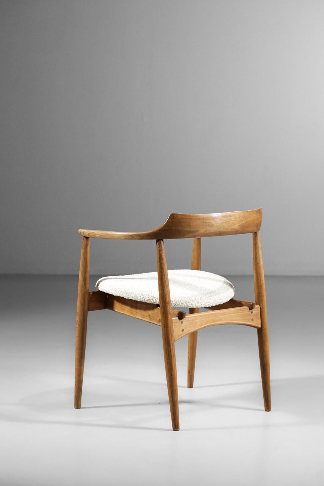 Raro Sillón Escandinavo de Roble Macizo Estilo Hans Wegner con Reposabrazos Danés, 1960 Moderno de mediados de siglo en venta