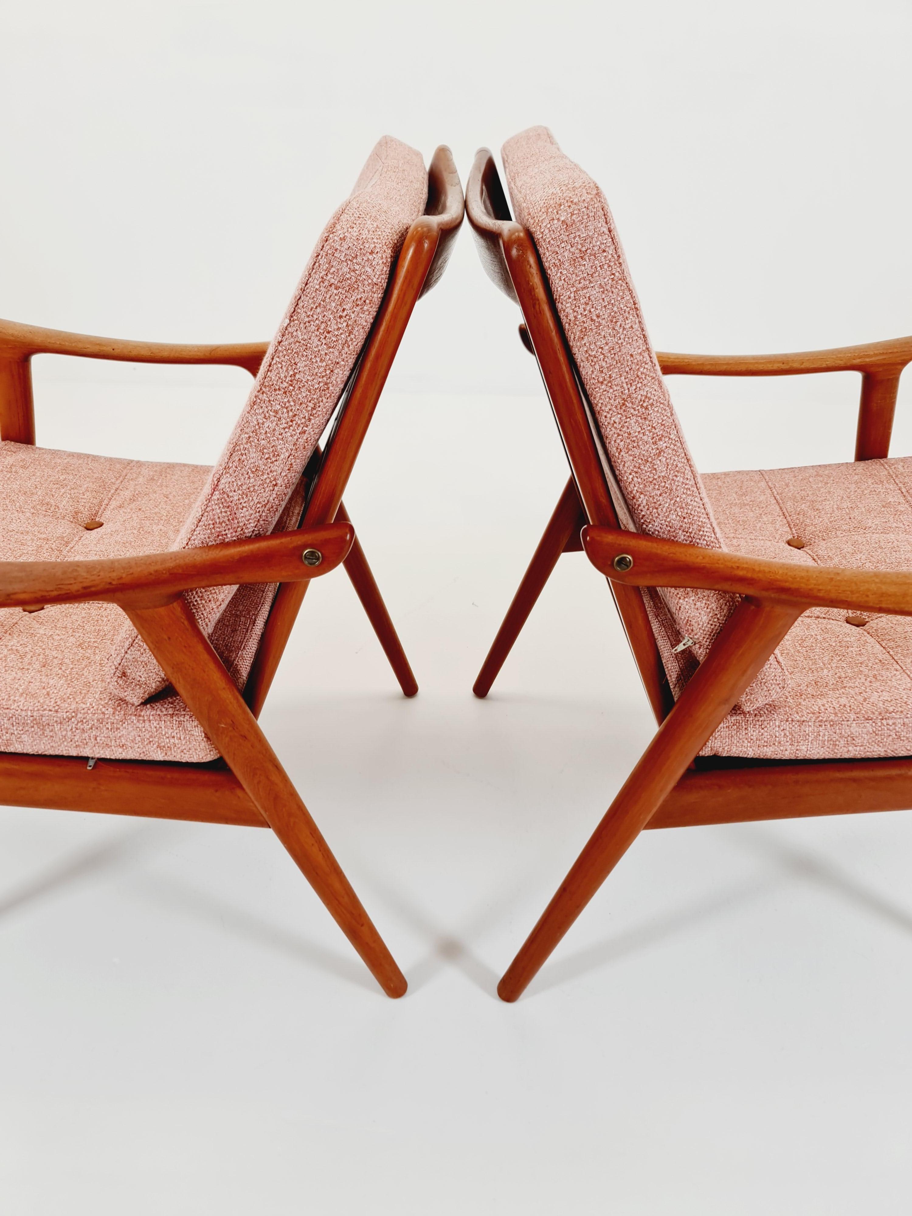 Rare Scandinavie  Chaise longue en teck massif de Fredrik Kayser pour Vante, 1950 en vente 5