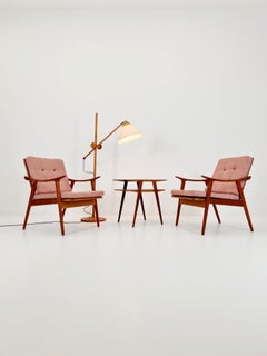 Escandinavo raro  tumbona de teca maciza Por Fredrik A. Kayser para Vante, 1950