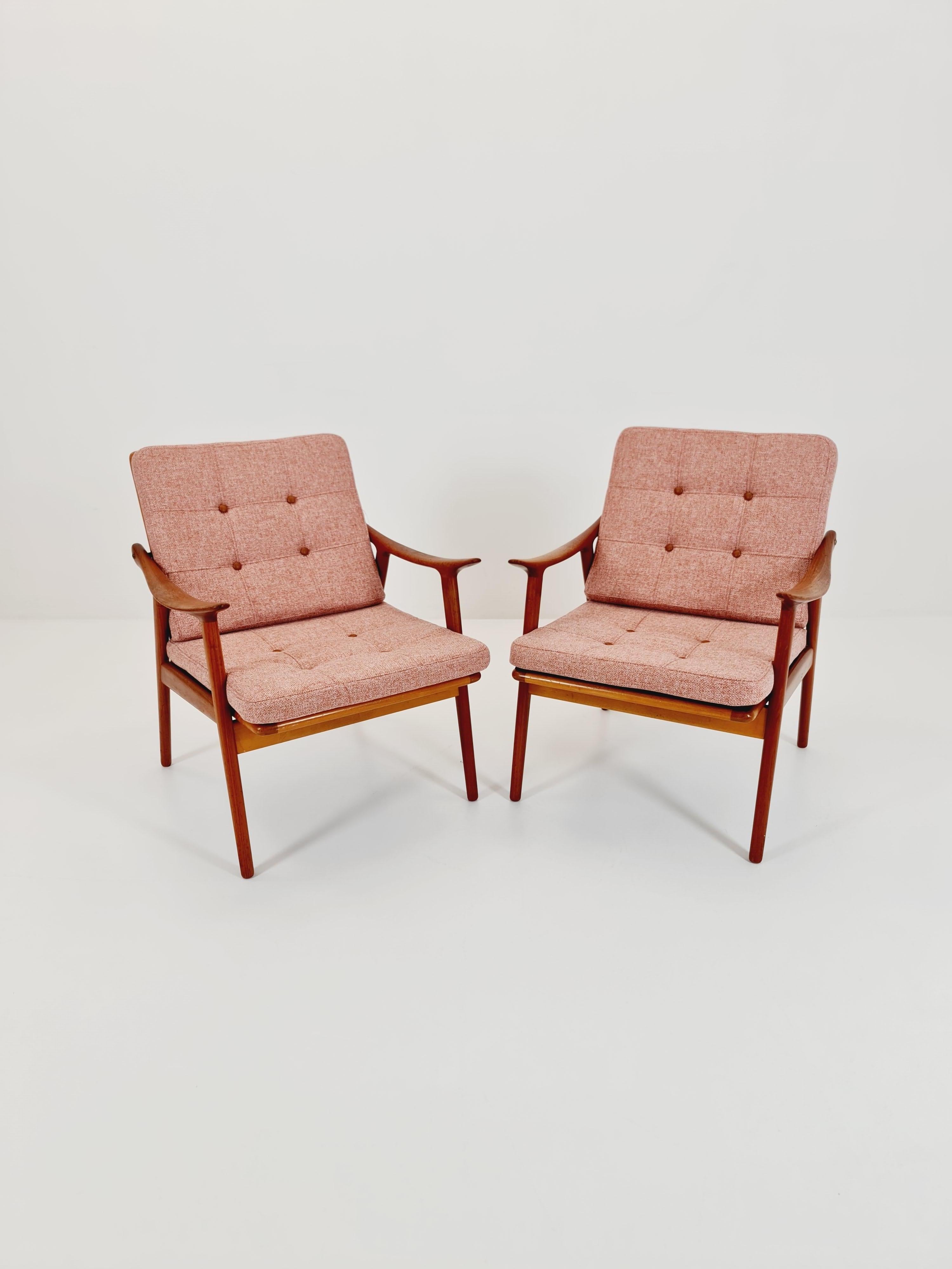 Norvégien Rare Scandinavie  Chaise longue en teck massif de Fredrik Kayser pour Vante, 1950 en vente
