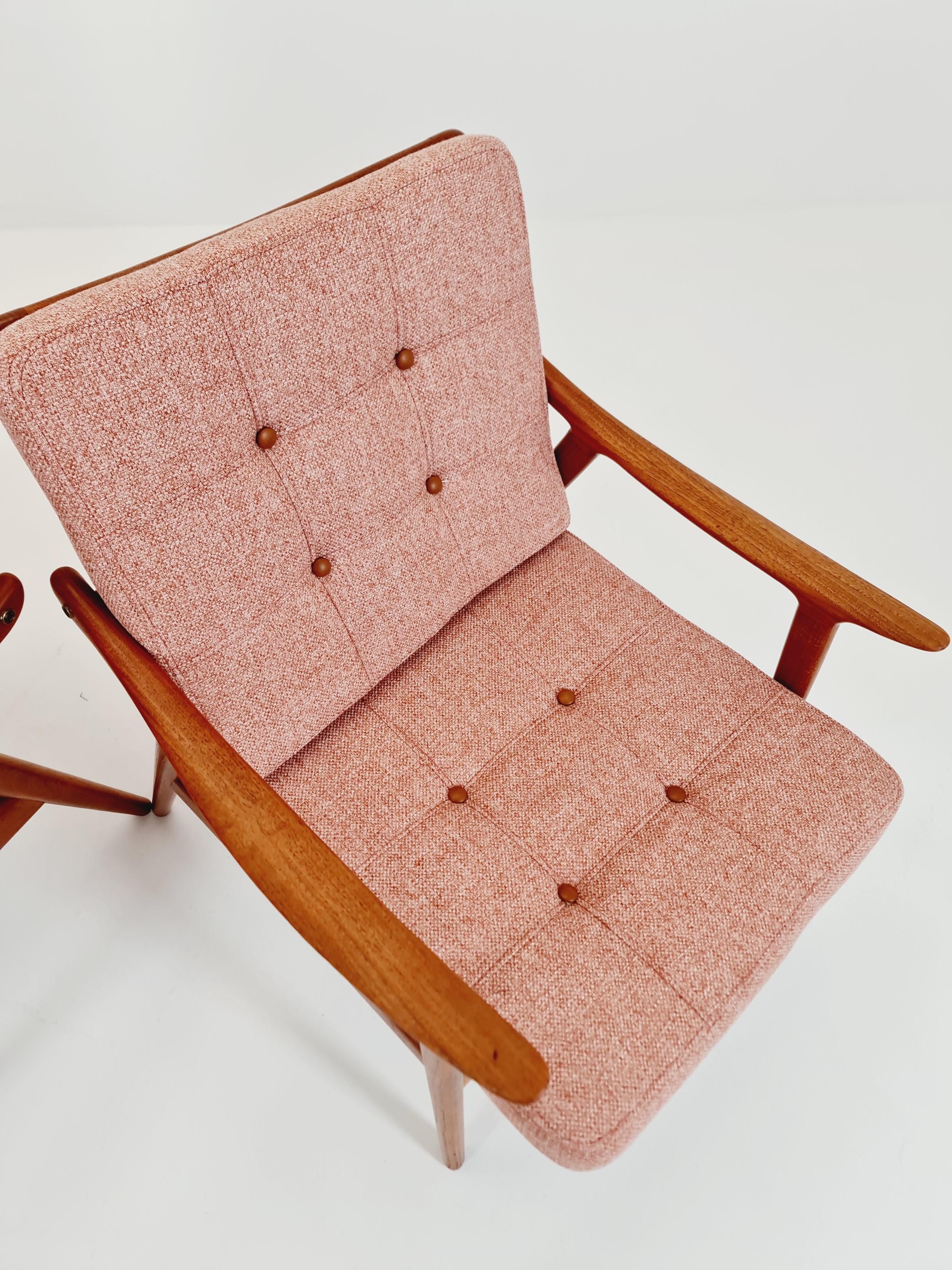 Tissu Rare Scandinavie  Chaise longue en teck massif de Fredrik Kayser pour Vante, 1950 en vente