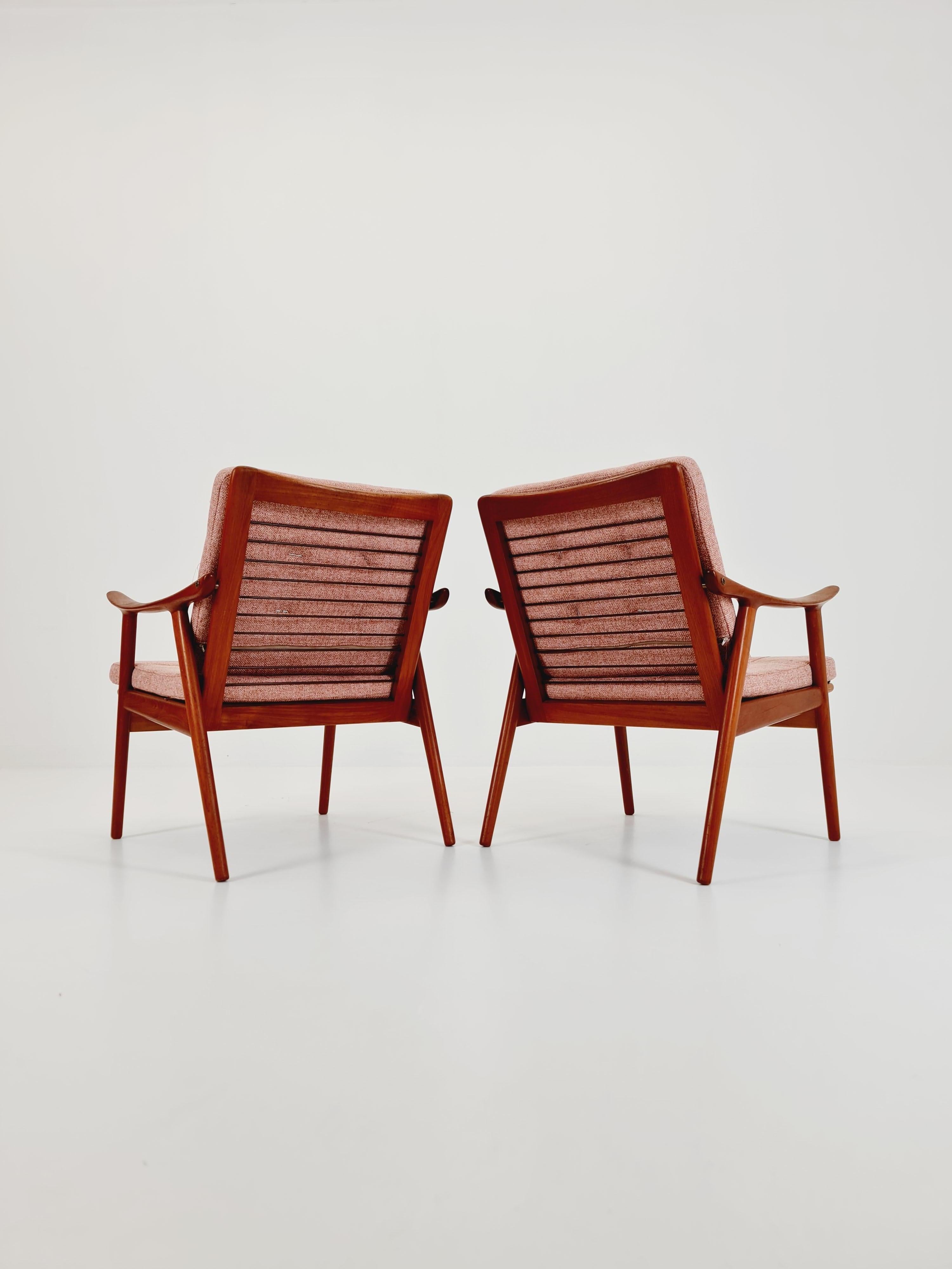 Rare Scandinavie  Chaise longue en teck massif de Fredrik Kayser pour Vante, 1950 en vente 1