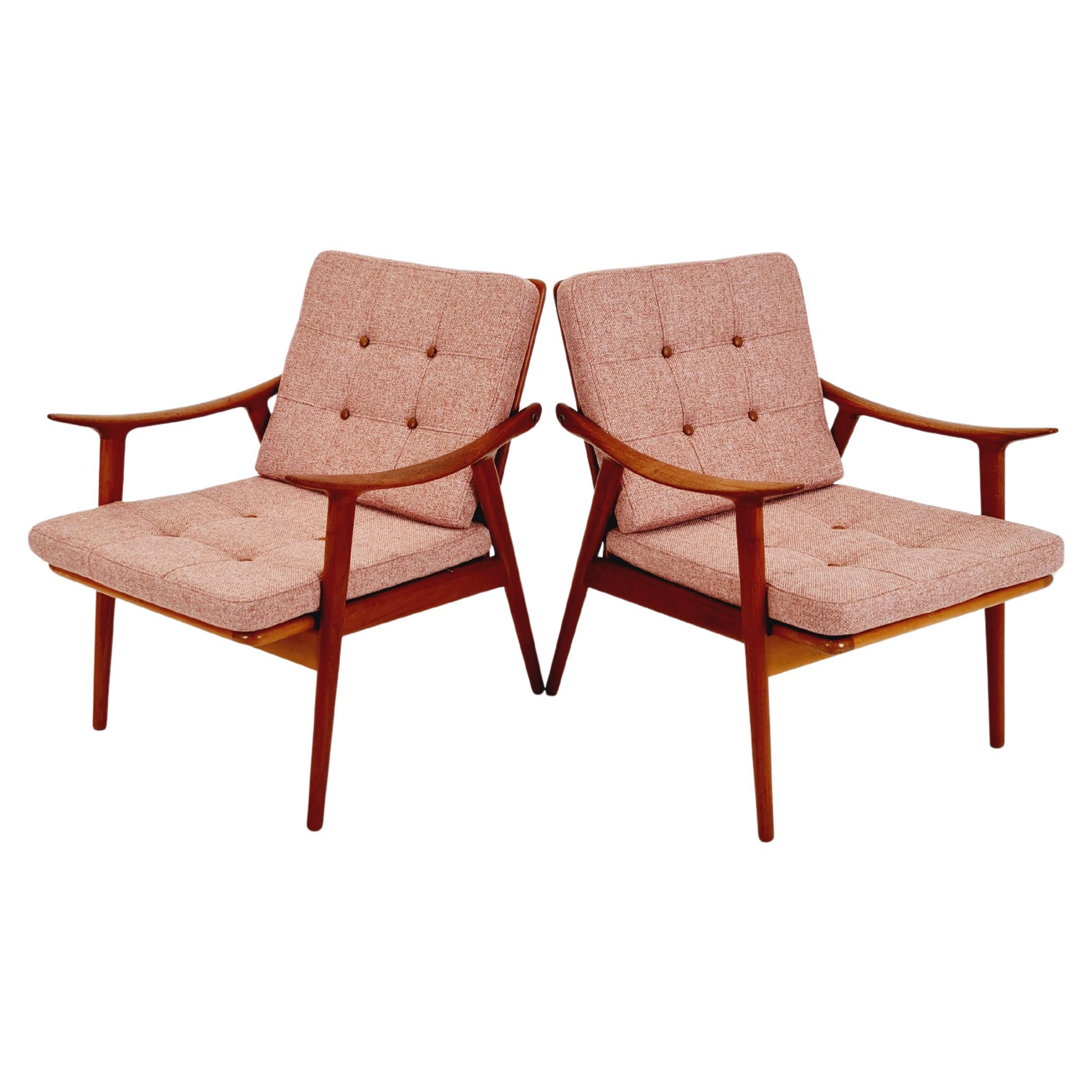 Rare Scandinavian  solid teak lounge chair By Fredrik Kayser for Vante, 1950