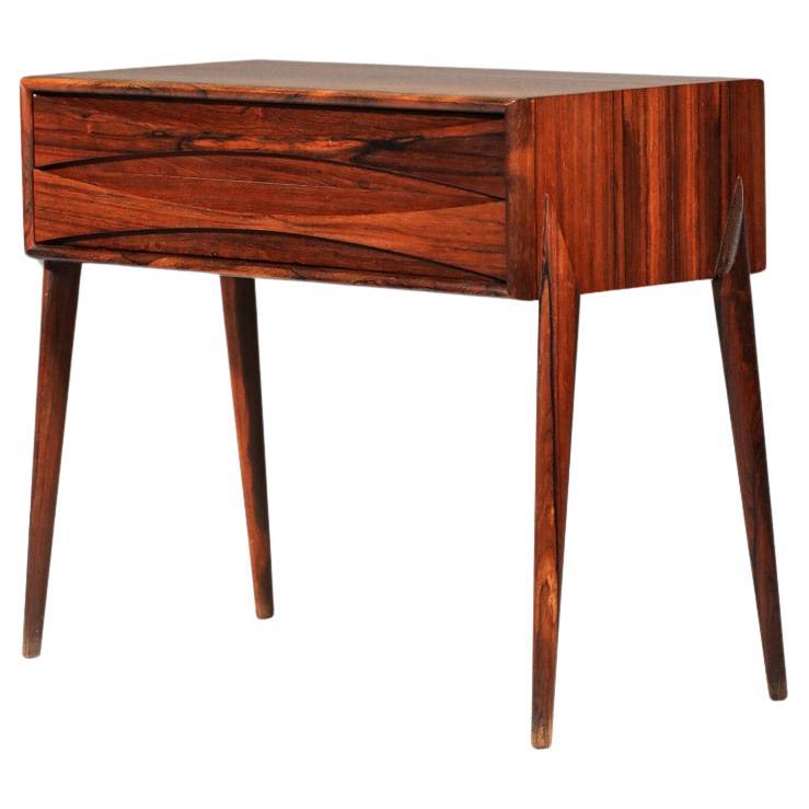 rare Scandinavian solid wood night table by Arne vodder danish 1960's For Sale