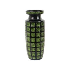 Rare Scheurich Prisma Vase Green Black West Germany 261-30