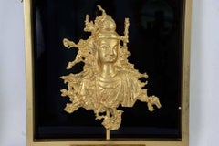 Rare Sconce with a Buddha Bronze Figure, Maison Guerin, Paris, circa 1970
