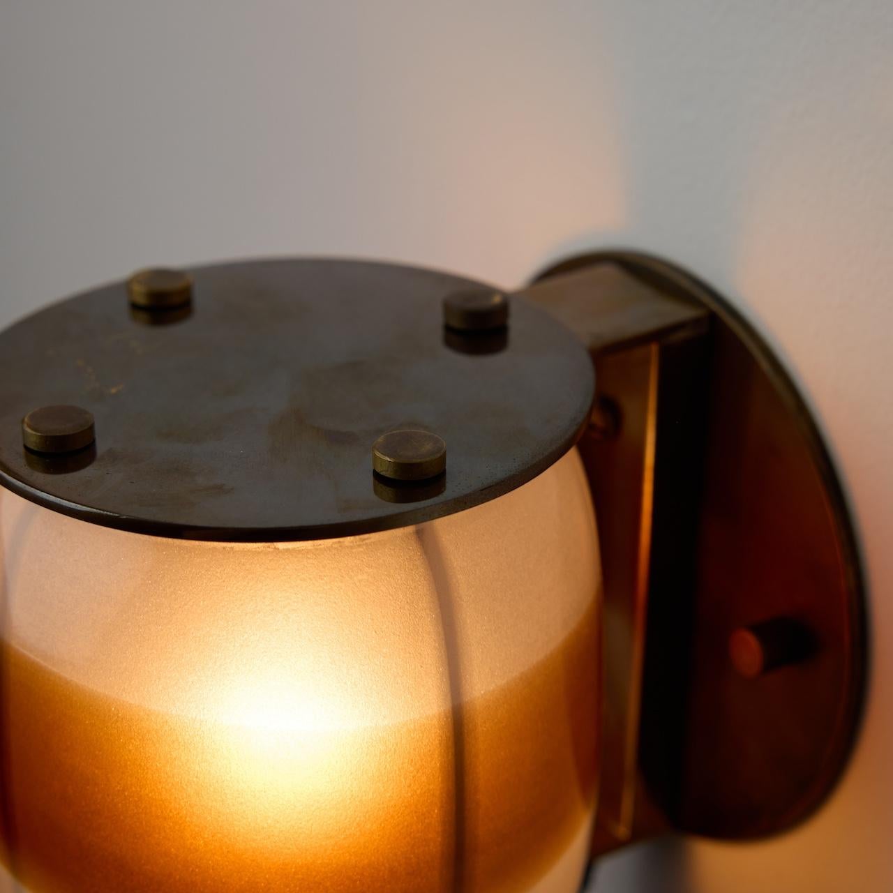 Brass Two Rare Sconces by Paolo Venini For Sale