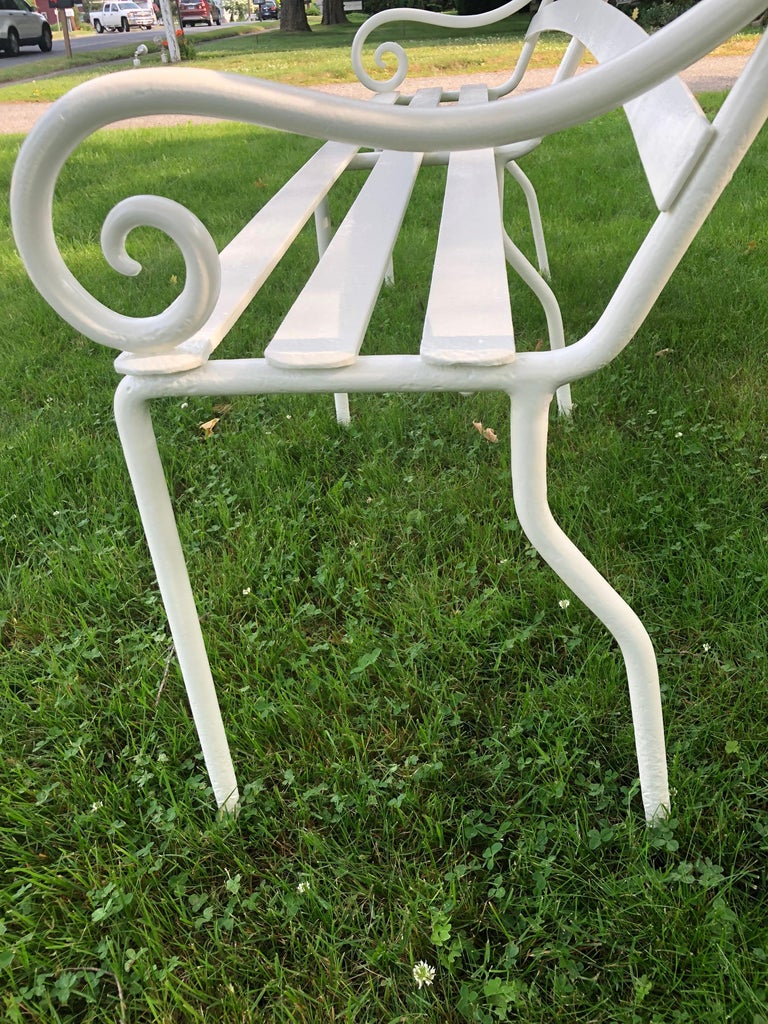 Rare Scottish 19th Century Wrought Iron Garden Bench For Sale at 1stDibs