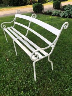 Rare Scottish 19th Century Wrought Iron Garden Bench
