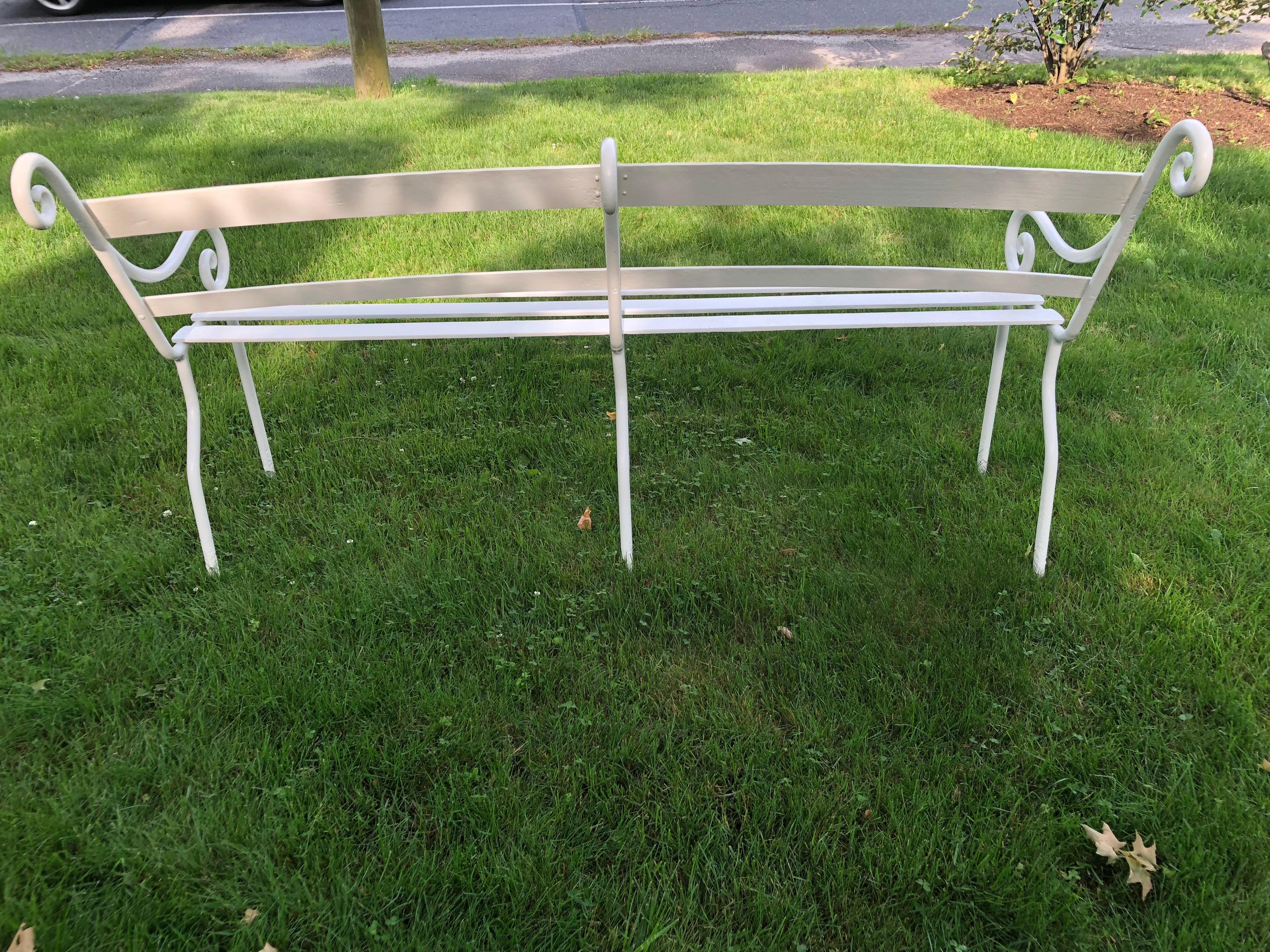 Regency Rare Scottish 19th Century Wrought Iron Garden Bench For Sale