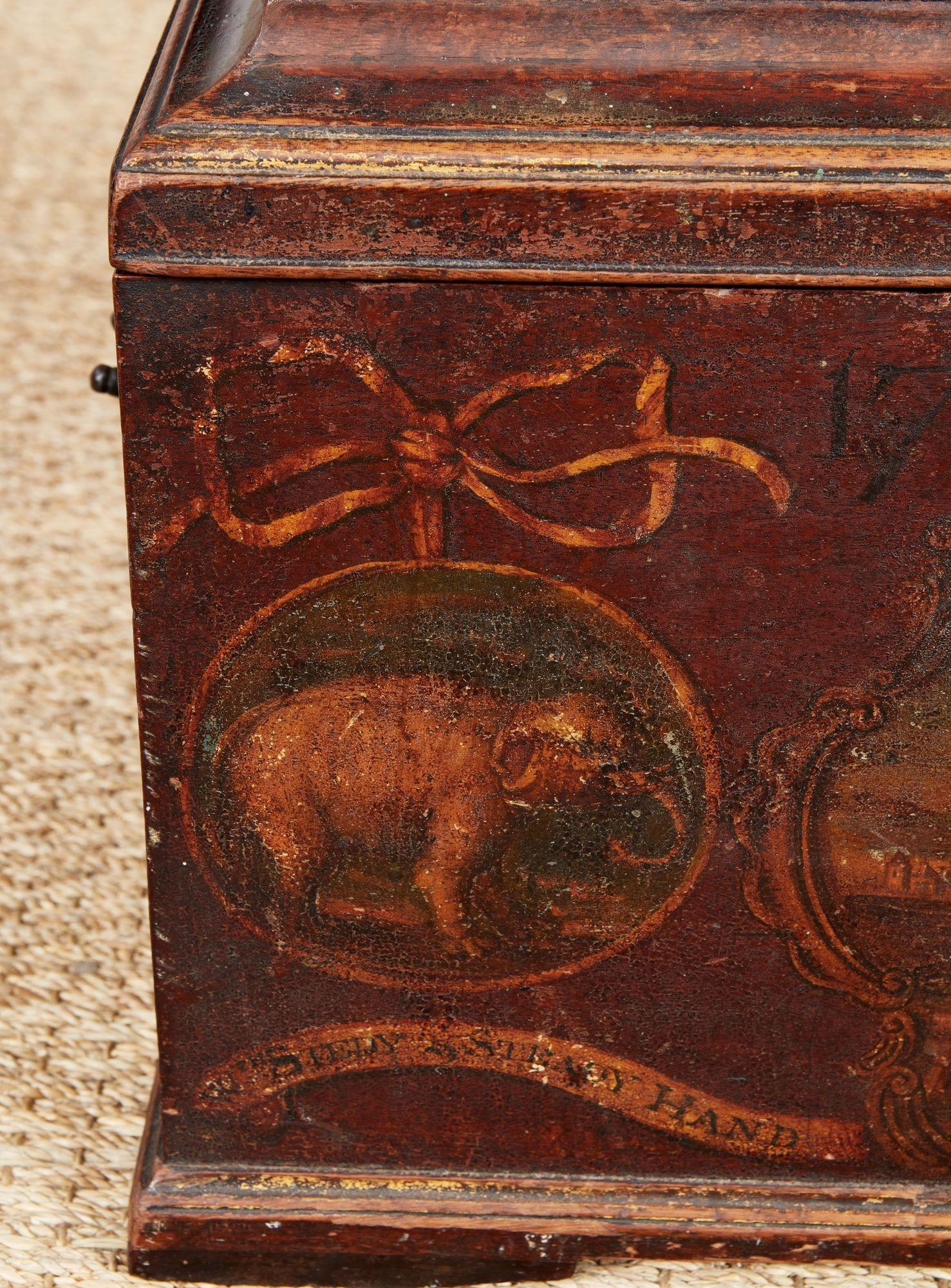 Rare Scottish George III Corporation Treasury Box In Good Condition For Sale In Greenwich, CT