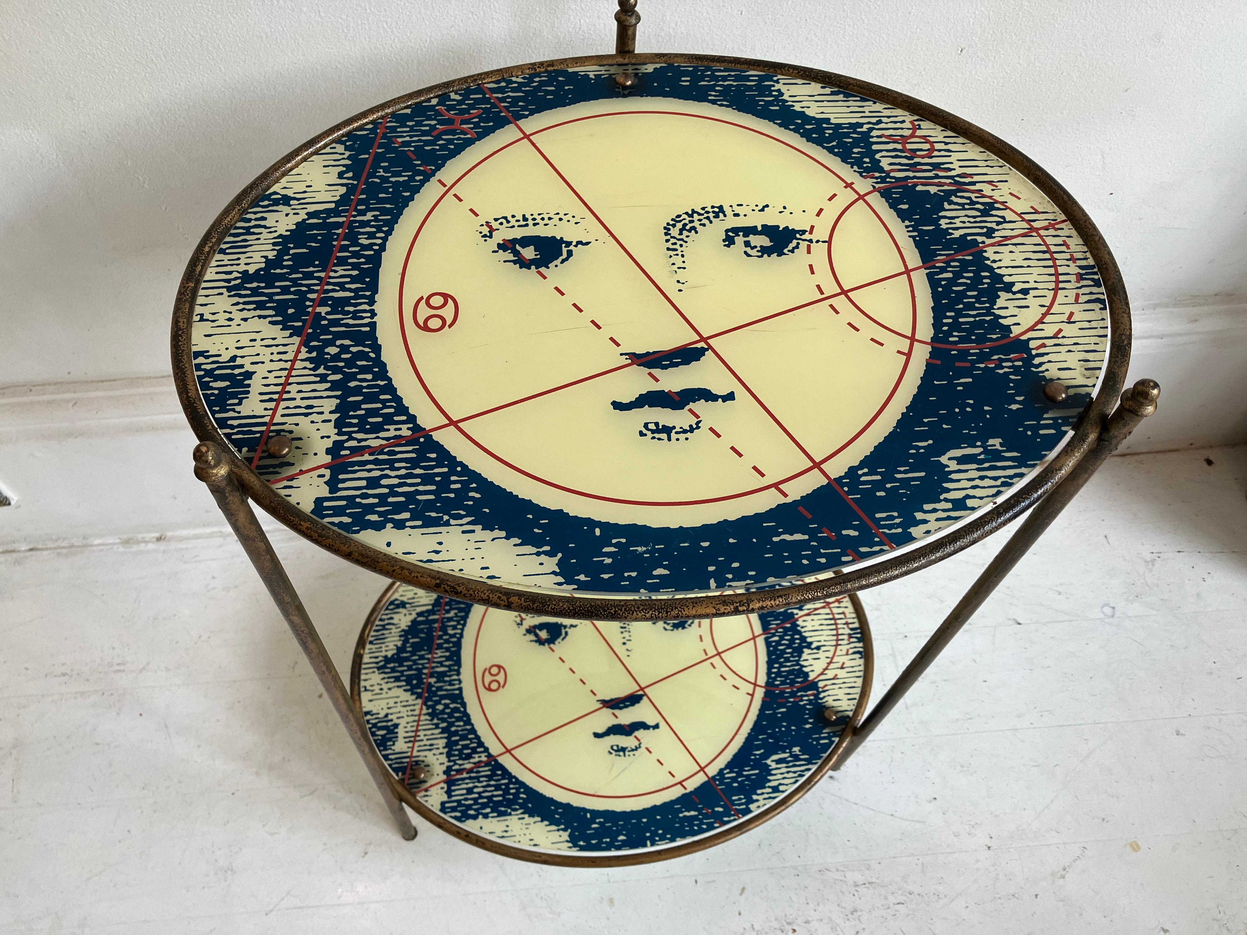 Mid-20th Century Rare screen printed perspex oval etagere