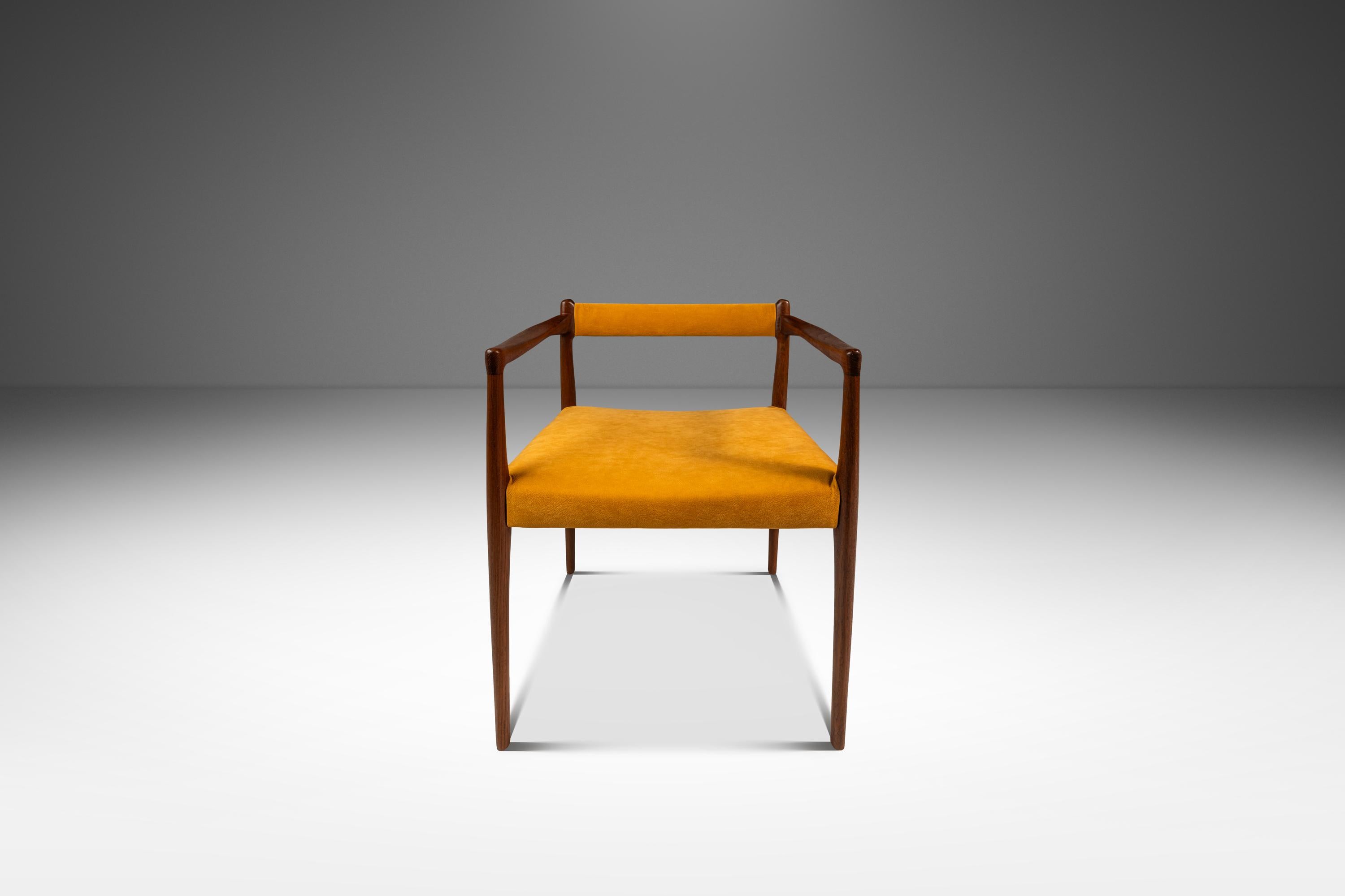 Teak RARE Sculpted Armchair, Helge Vestergaard Jensen, Peder Pederse, Denmark, 1960s in vendita
