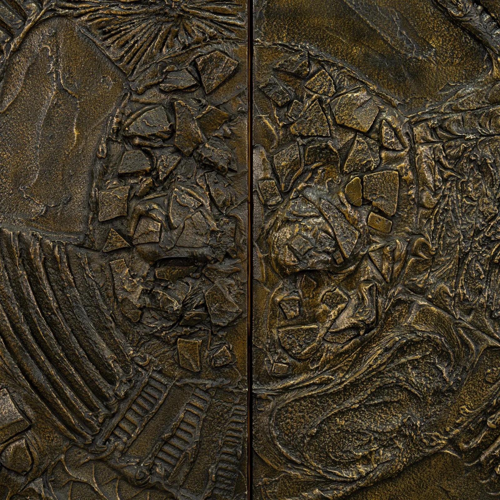 Seltenes „Sculpted -Bronze“  „Disc Bar“ von Paul Evans für Directional (amerikanisch) im Angebot