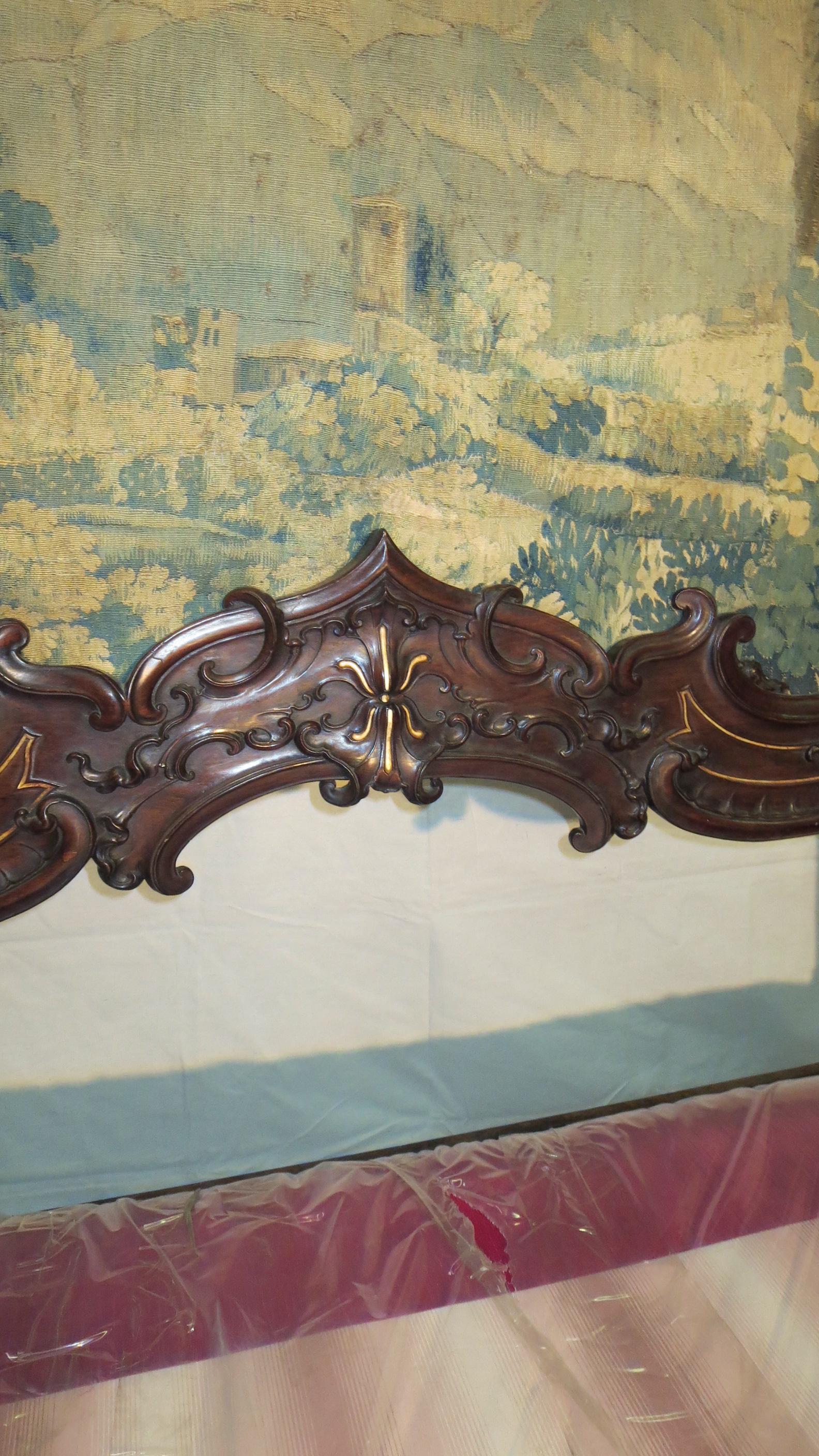 Rare Sculpted Colonial Portuguese 17th/18th C. Jacaranda King Bed Antique LA CA For Sale 8