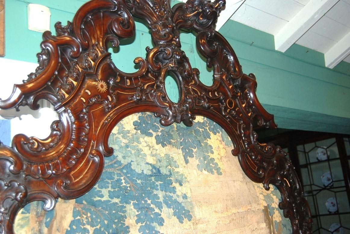 Rare Sculpted Colonial Portuguese 17th/18th C. Jacaranda King Bed Antique LA CA For Sale 14