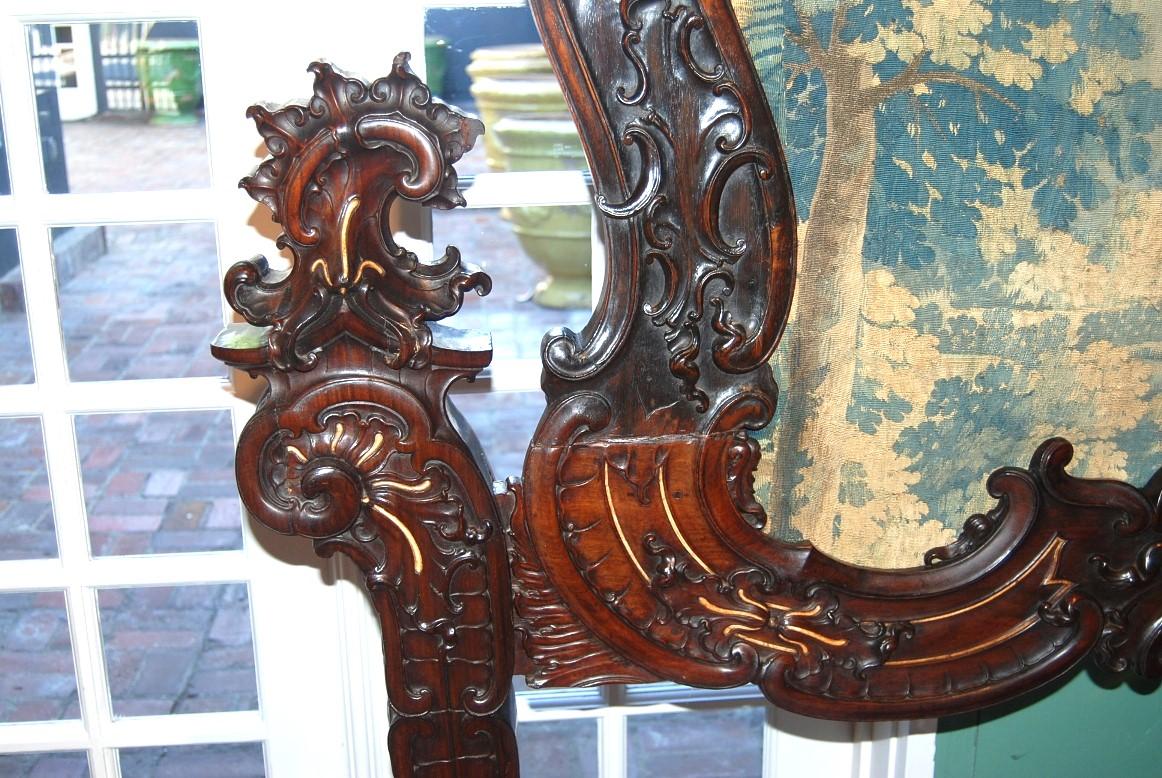 Rare Sculpted Colonial Portuguese 17th/18th C. Jacaranda King Bed Antique LA CA For Sale 15